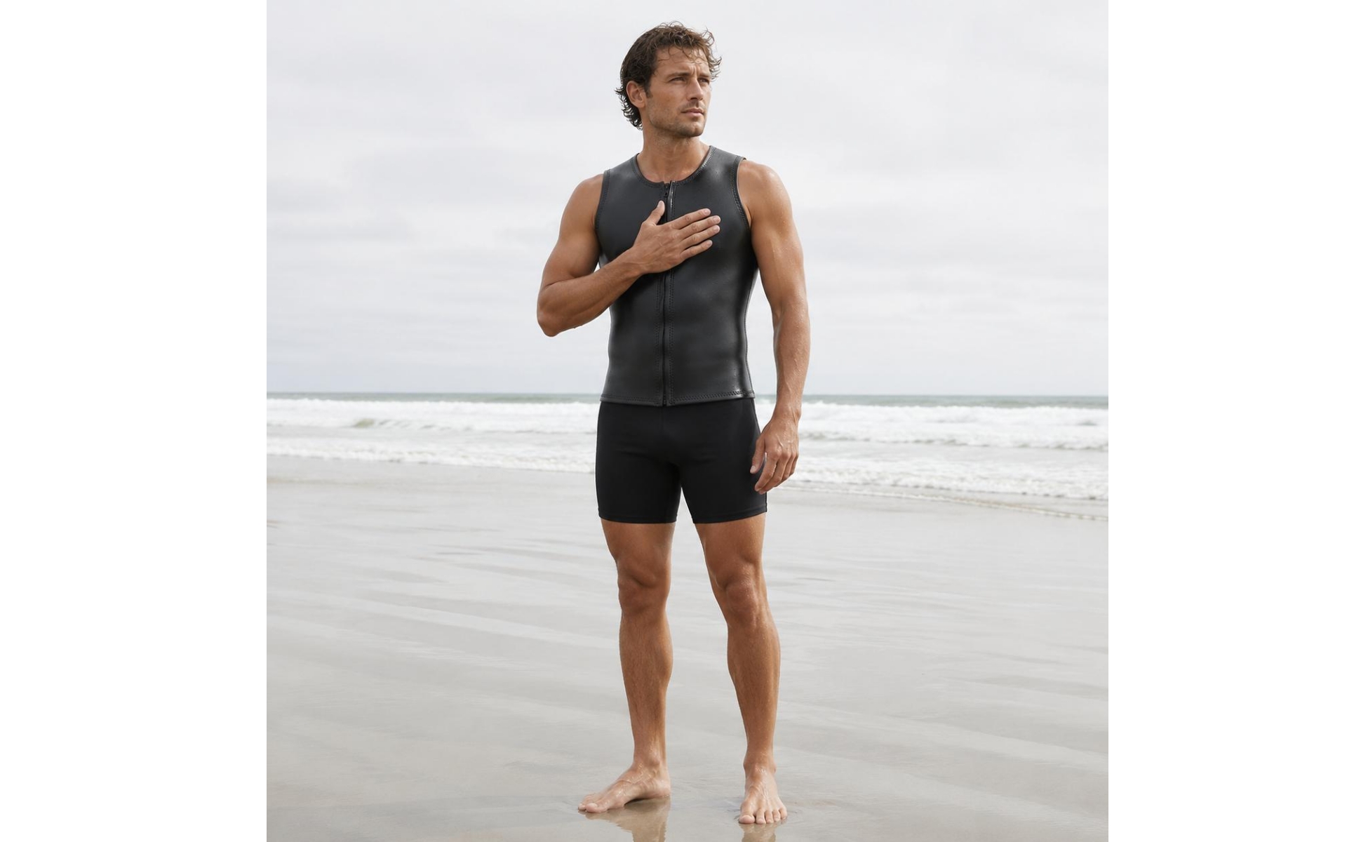 Dive Shorts Shiny Skin 2 Mm Wetsuit Set Stretchy for Snorkeling, Swimming