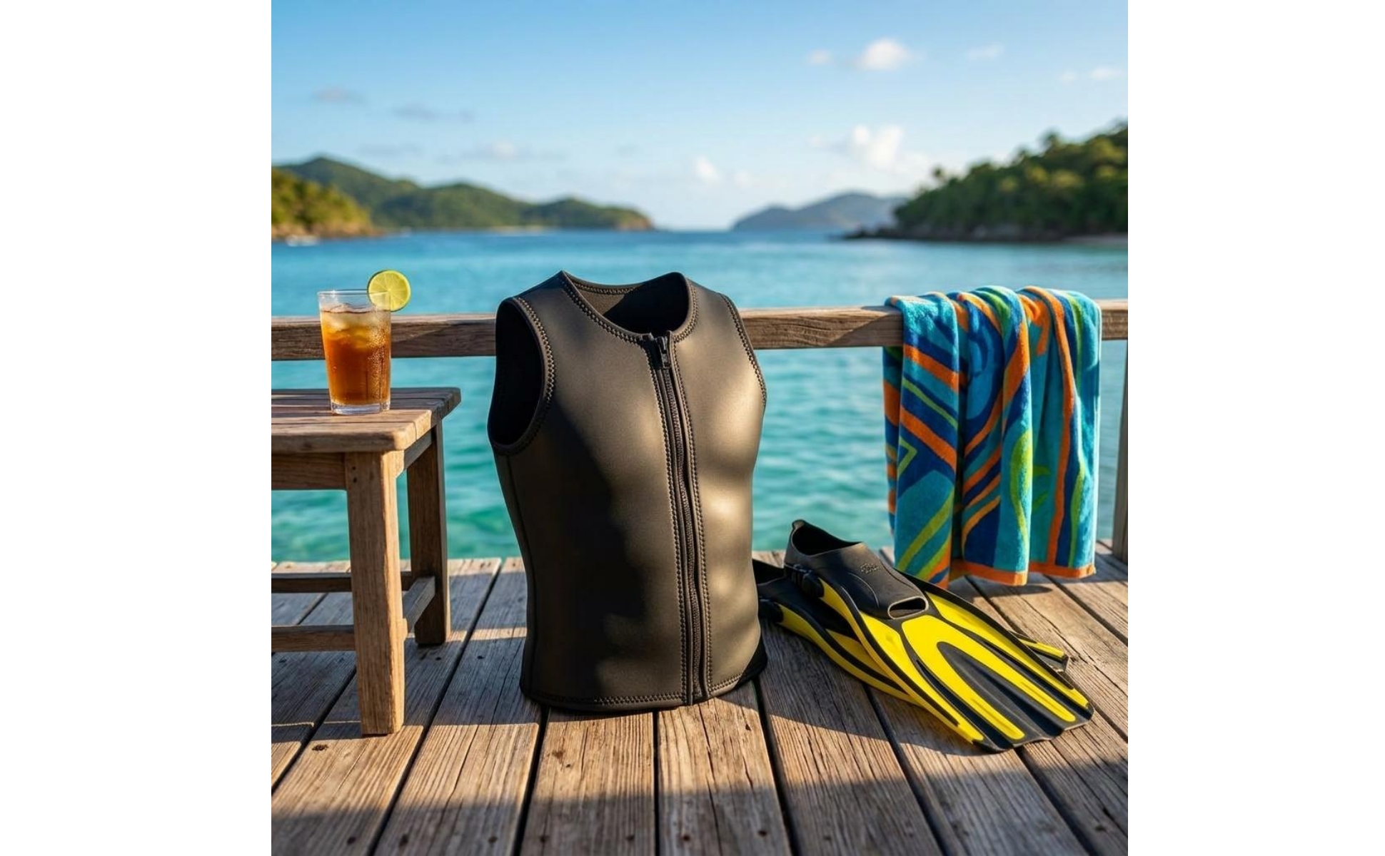 Dive Shorts Shiny Skin 2 Mm Wetsuit Set Stretchy for Snorkeling, Swimming