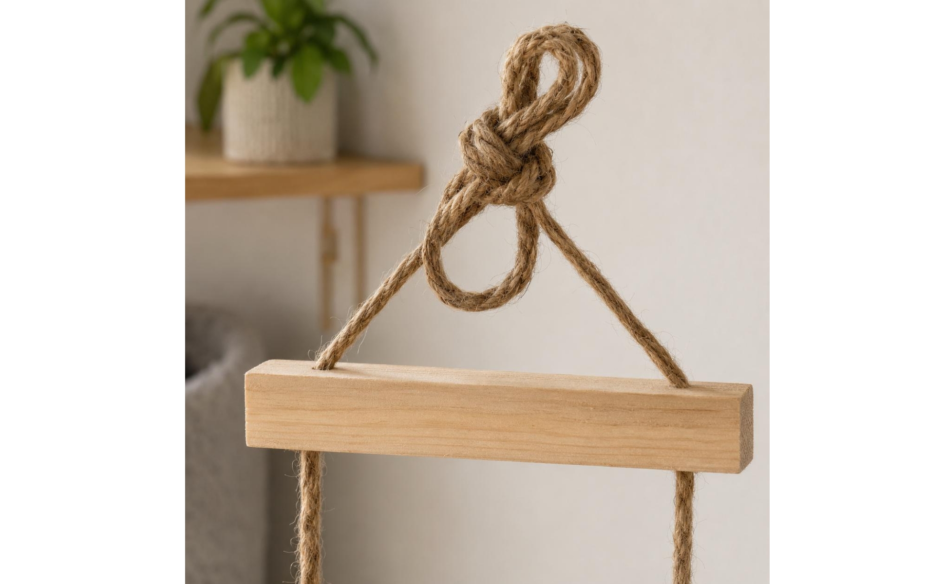 Pet Climbing Ladder Hanging Wooden Pet Ladder Natural Wood
