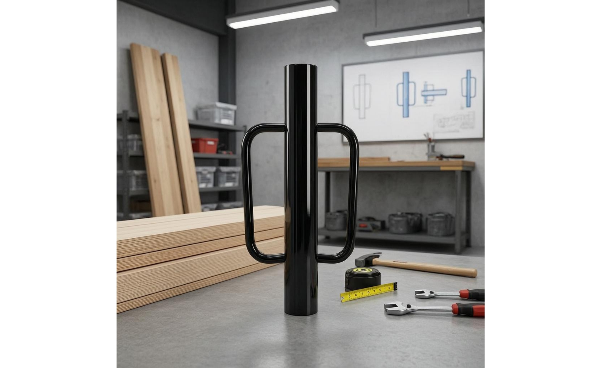 Fence Post Driver U-Shaped Handles Robust-Duty Fence Post Driver Cylindrical