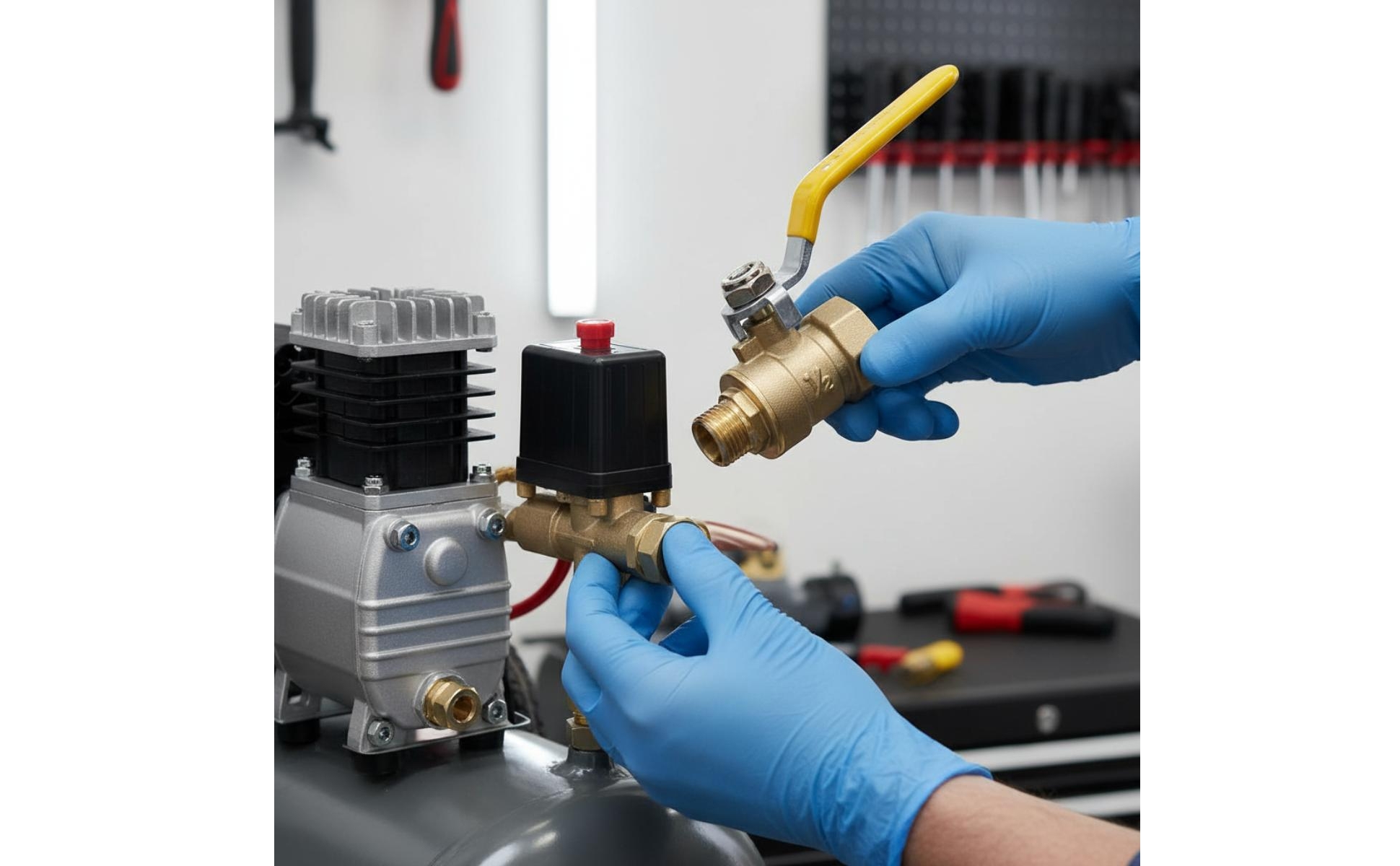 Compressor Drain Valve Brass Air Valve Easy to Turn Handle