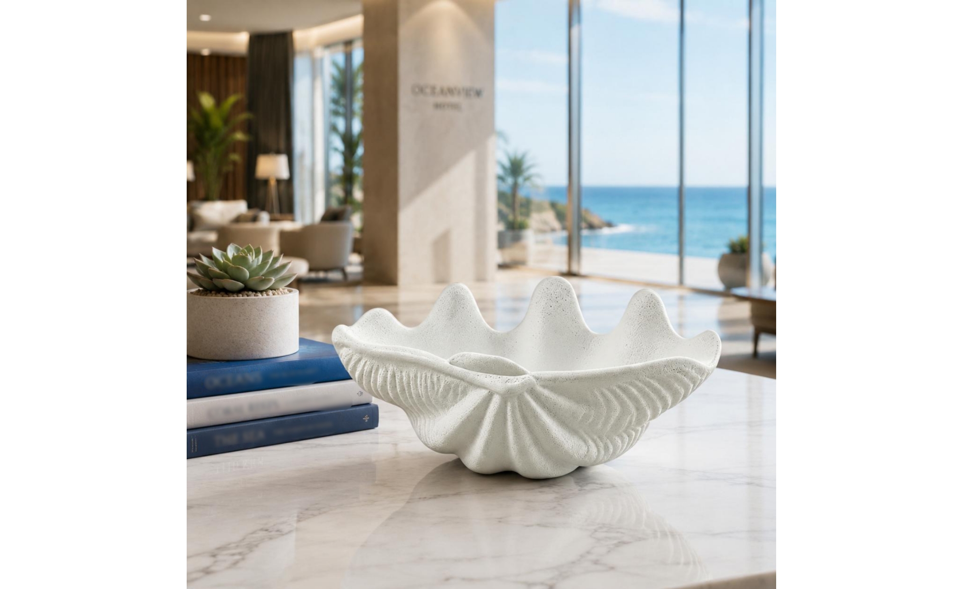 Clam Shell Bowl Modern Minimalist Seashell Decorative Bowl for Hotel, Guesthouse