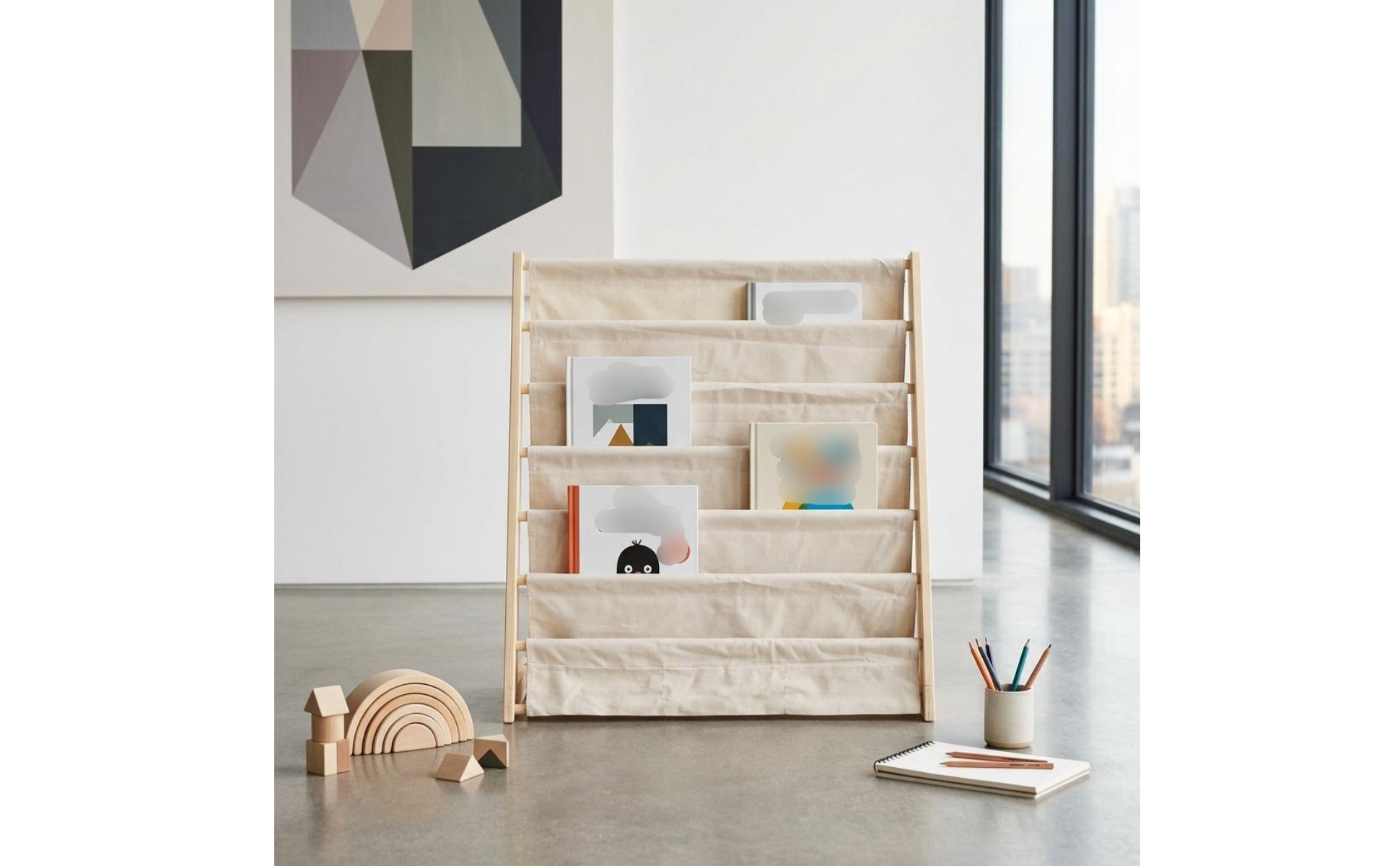 Wooden Kids Bookshelf Solid Wood Kids Bookshelf Multi-Layer for Playroom