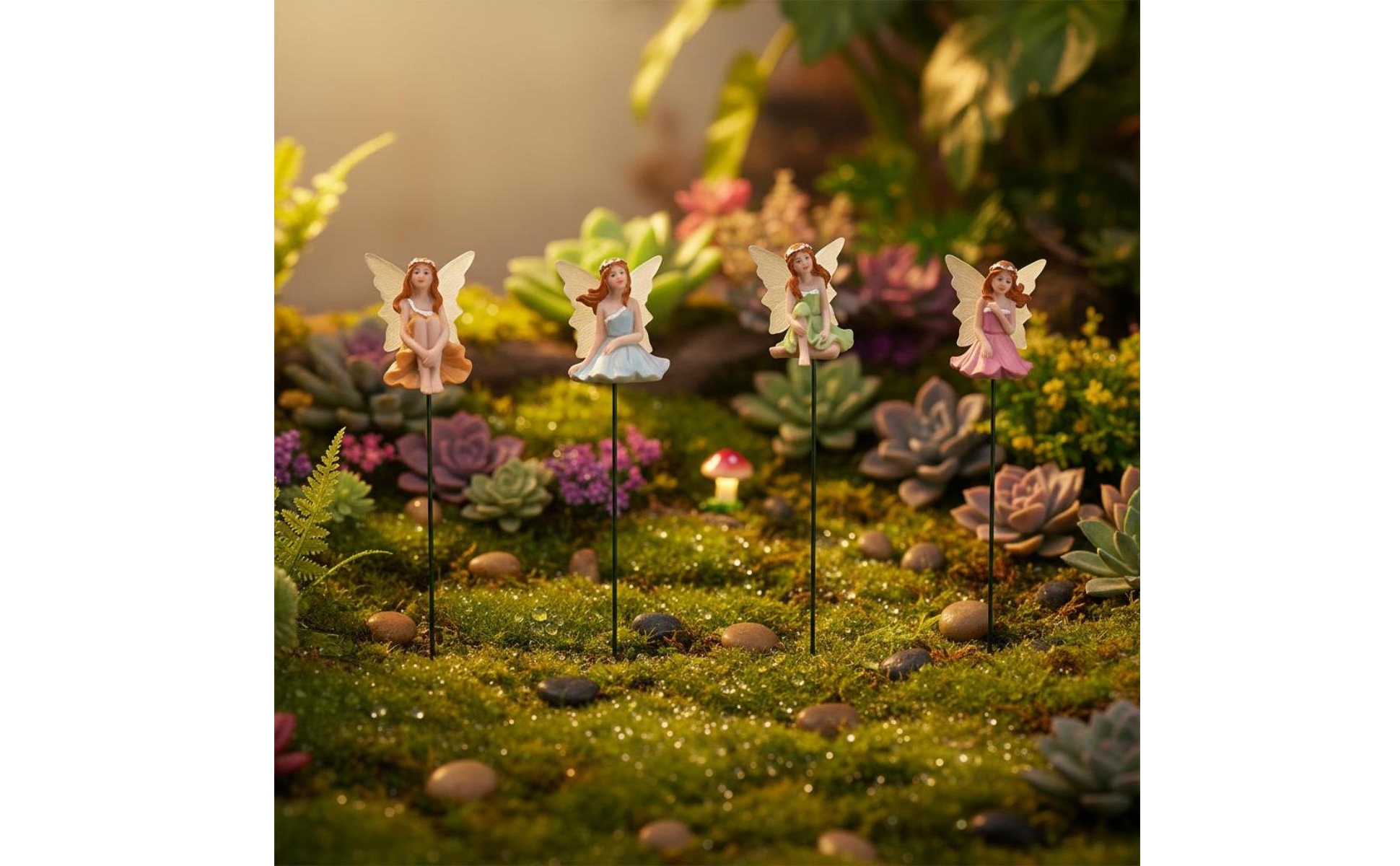 4 Pieces Fairy Garden Figurine Miniature Flower Fairy Figurine Detailed Design