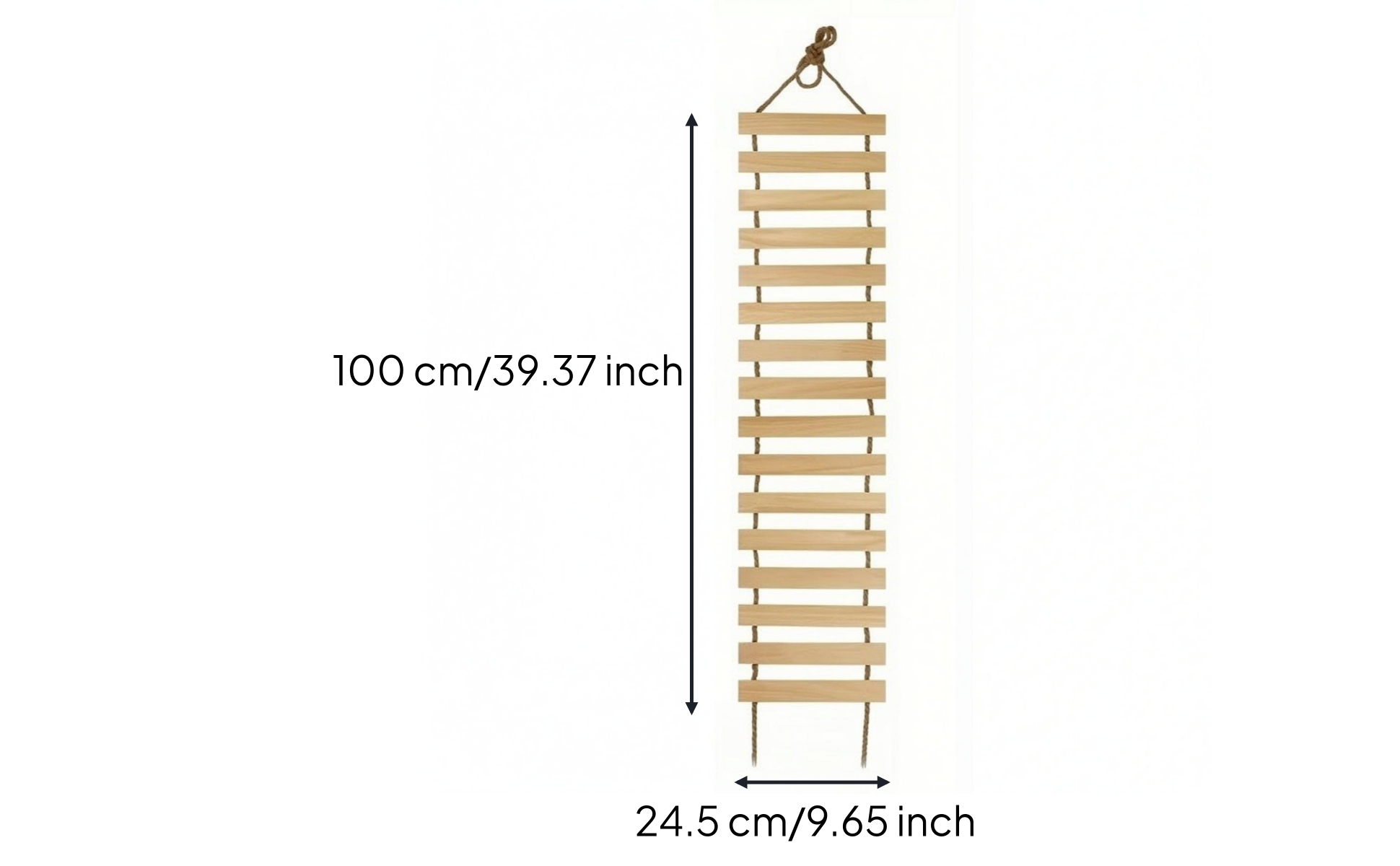 Pet Climbing Ladder Hanging Wooden Pet Ladder Natural Wood