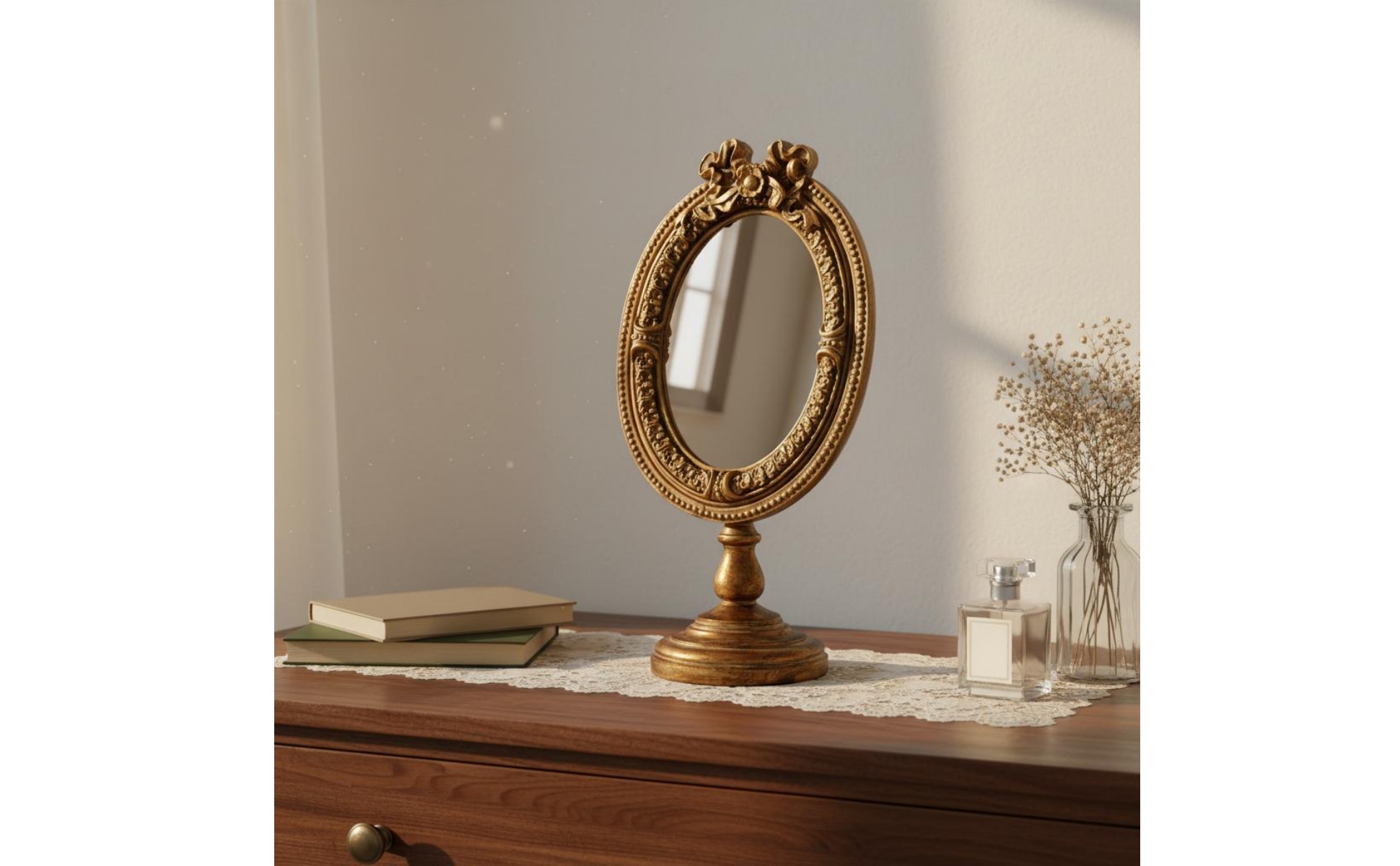 Miroir Ovale Vintage Design Français Miroir sur Pied Vintage