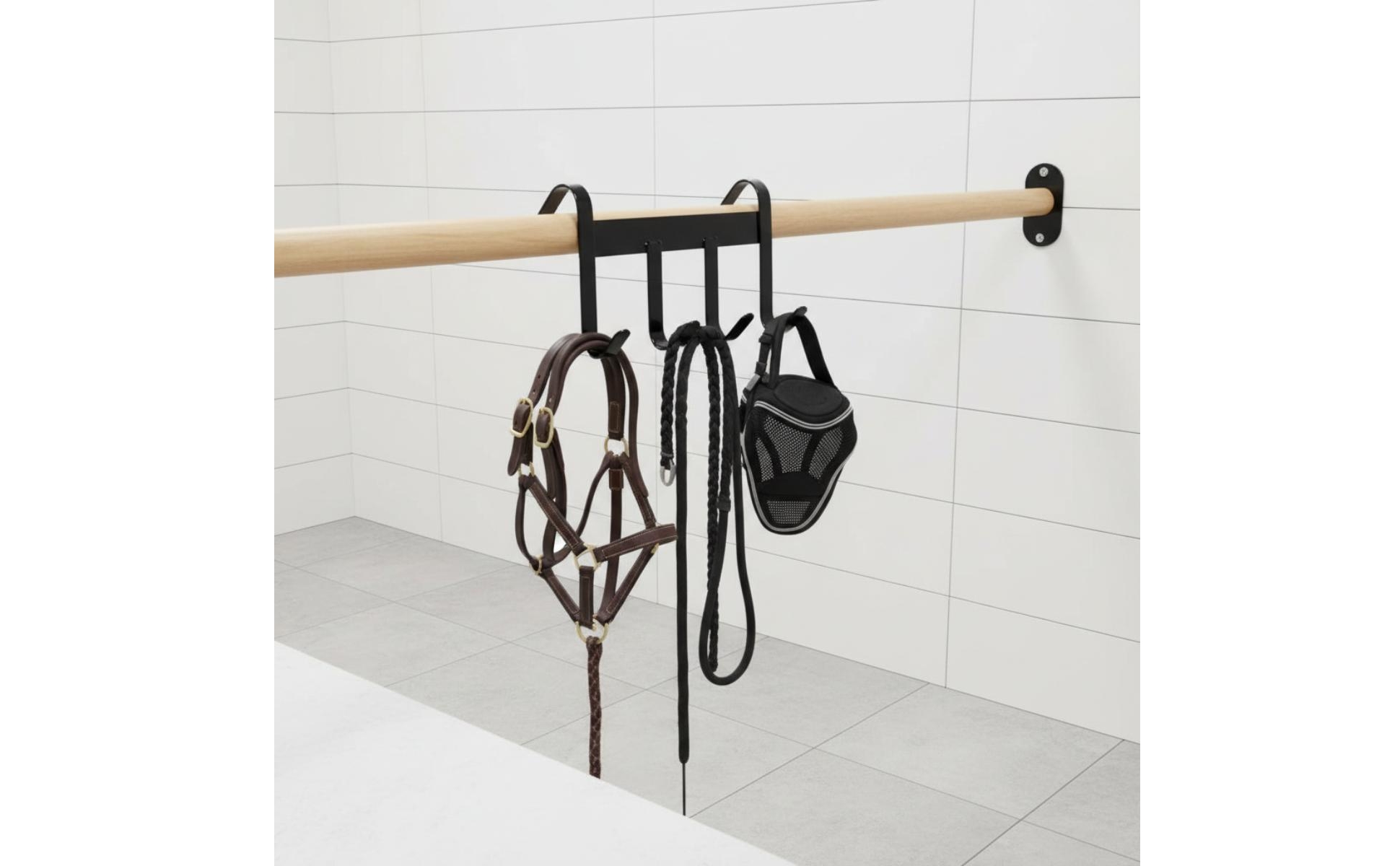 Horse Tack Hook Rack Metal Double Hook Saddle Rack Load-Bearing for Barn, Stable