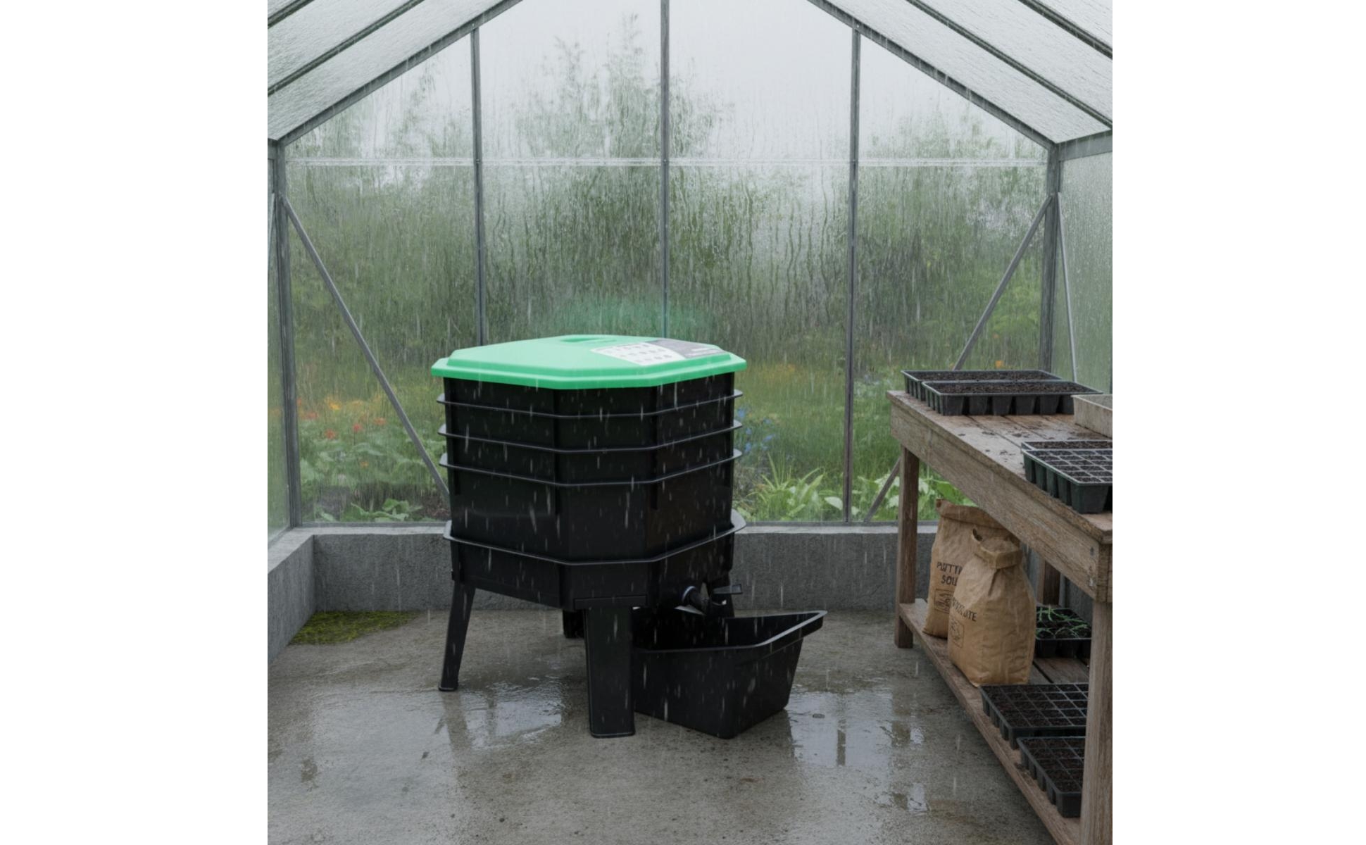 Worm Composting Bin Multi-Layer Stacked Compost Bin Rectangular Base Tray