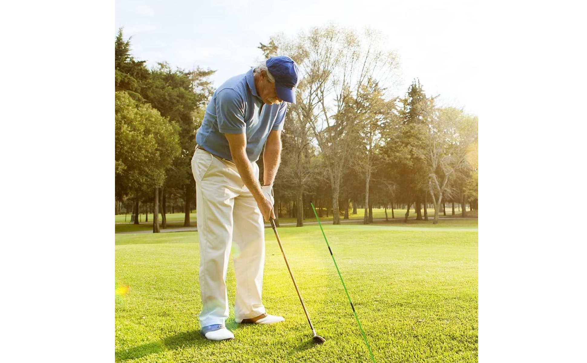2 Pieces Golf Alignment Stick Foldable Golf Alignment Rod 3-Section