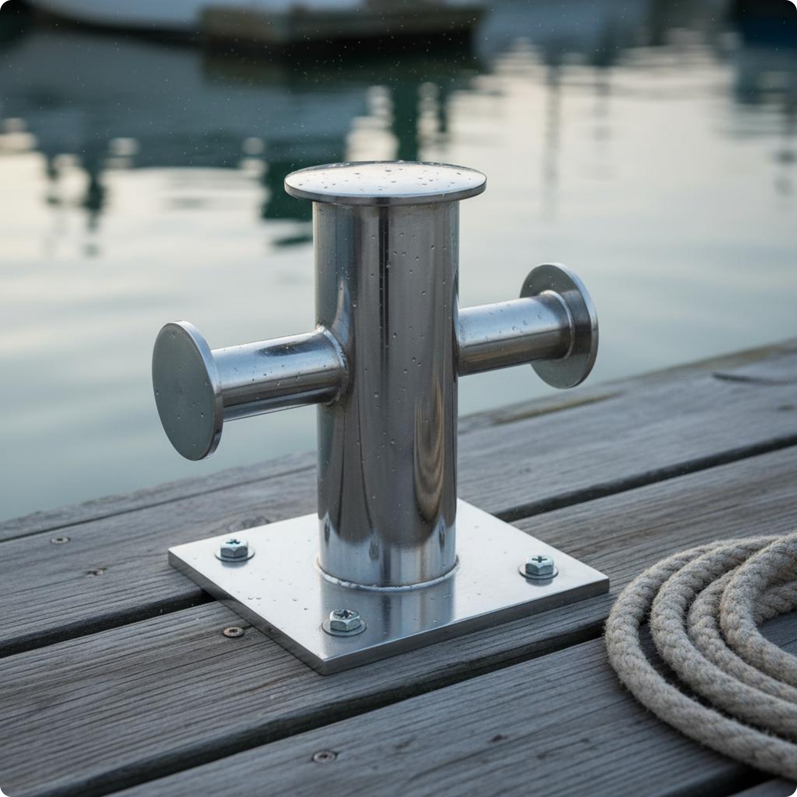 Cross Bollard Rust Resistant Dock Bollard Mirror-Polished for Marina