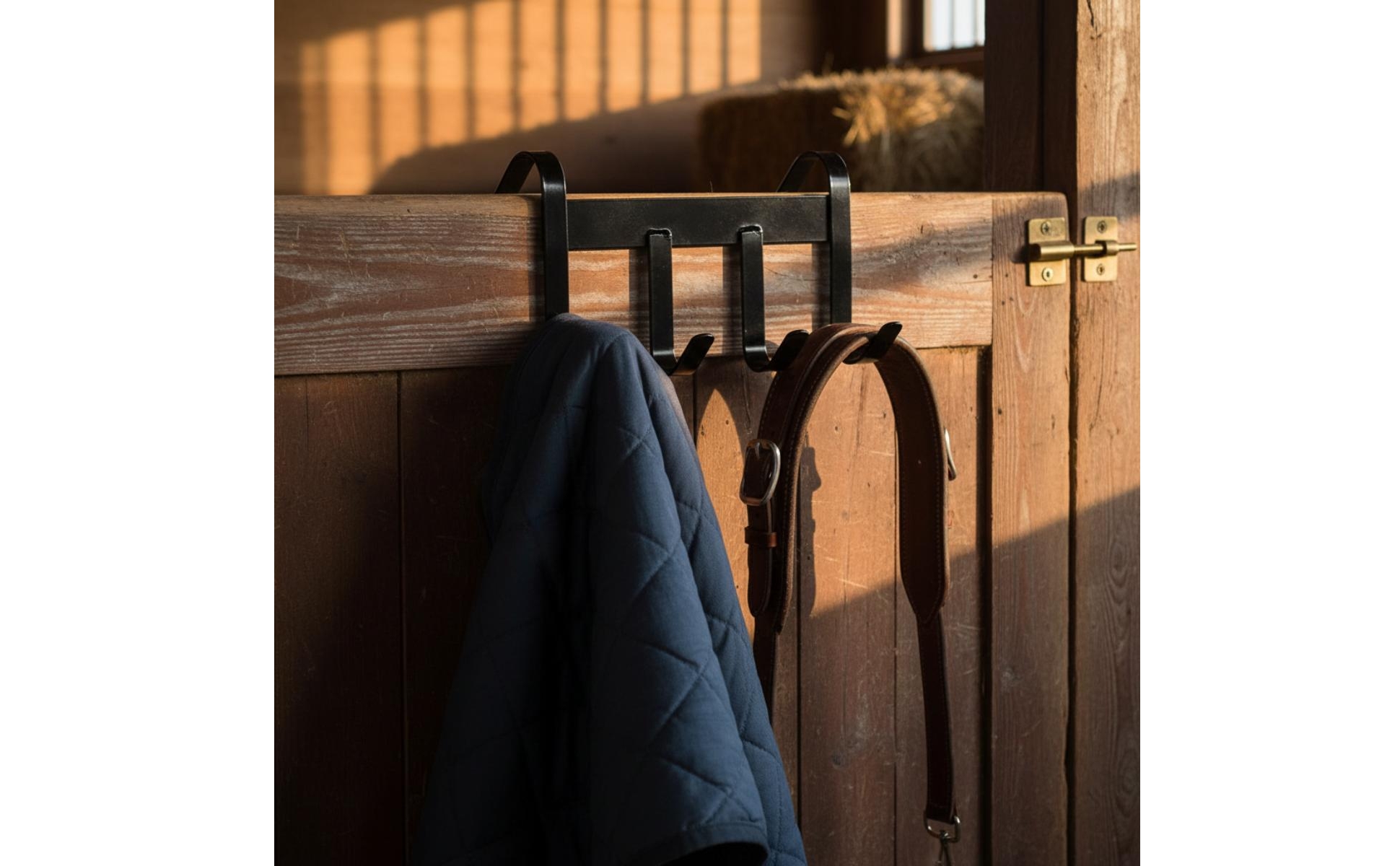 Horse Tack Hook Rack Metal Double Hook Saddle Rack Load-Bearing for Barn, Stable