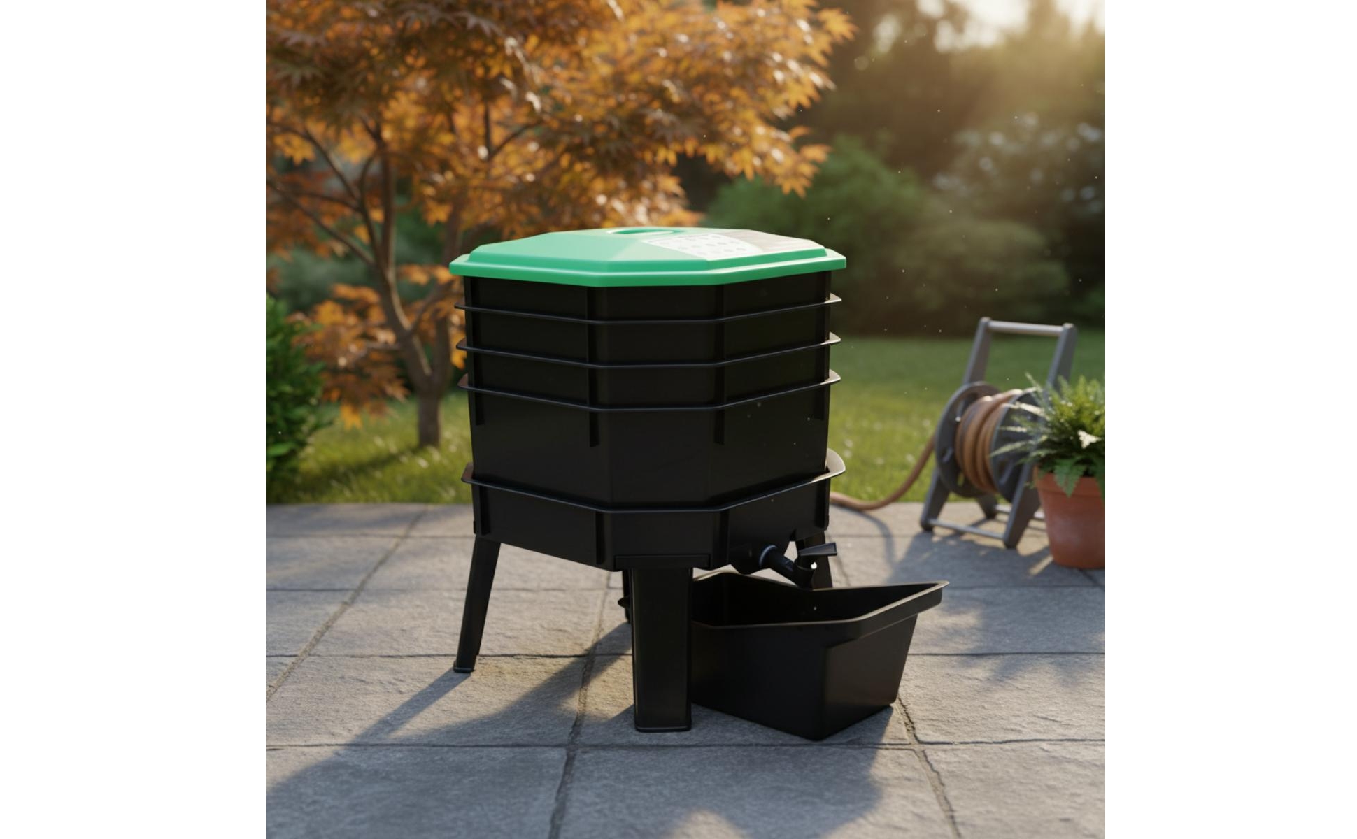 Worm Composting Bin Multi-Layer Stacked Compost Bin Rectangular Base Tray
