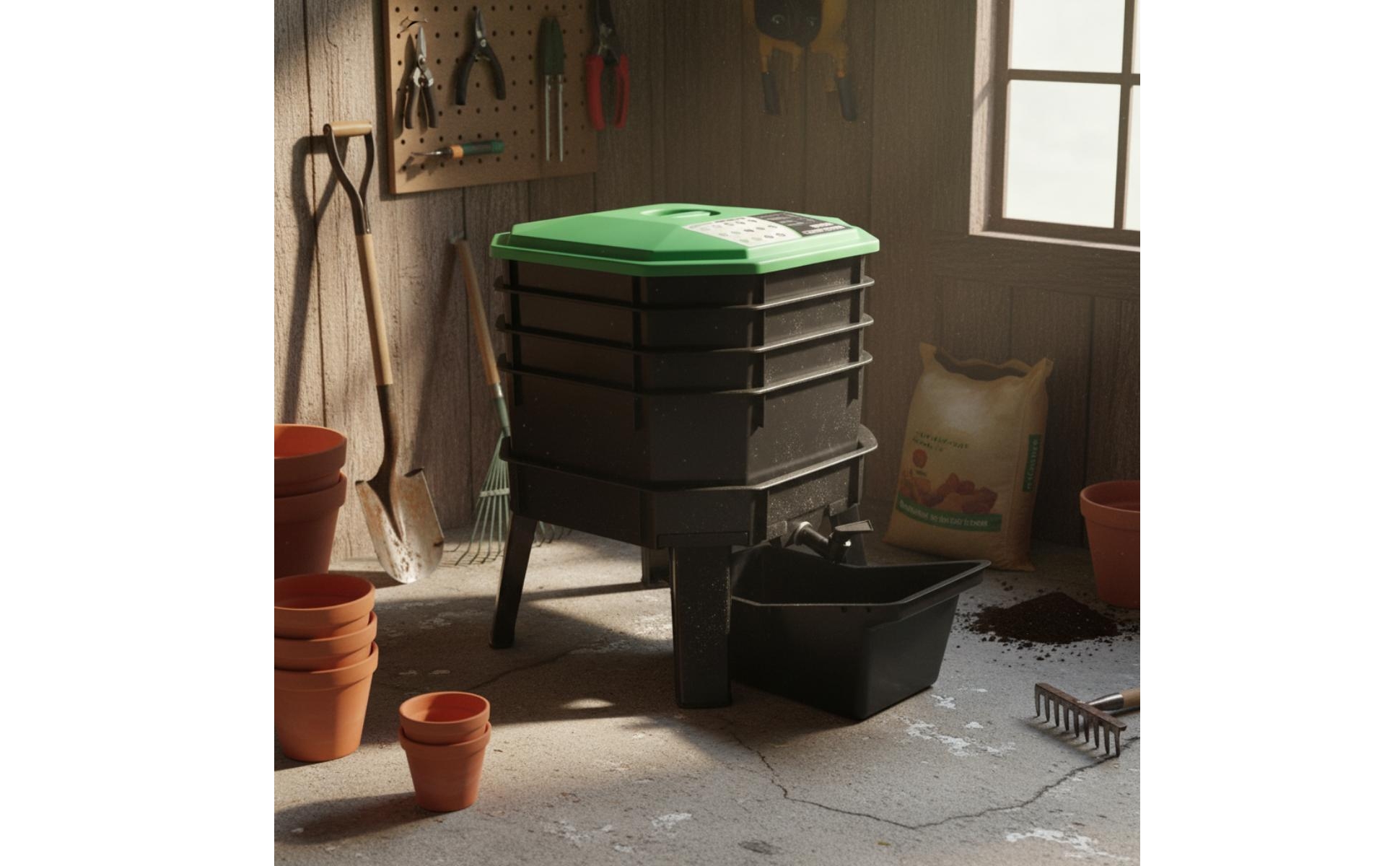 Worm Composting Bin Multi-Layer Stacked Compost Bin Rectangular Base Tray