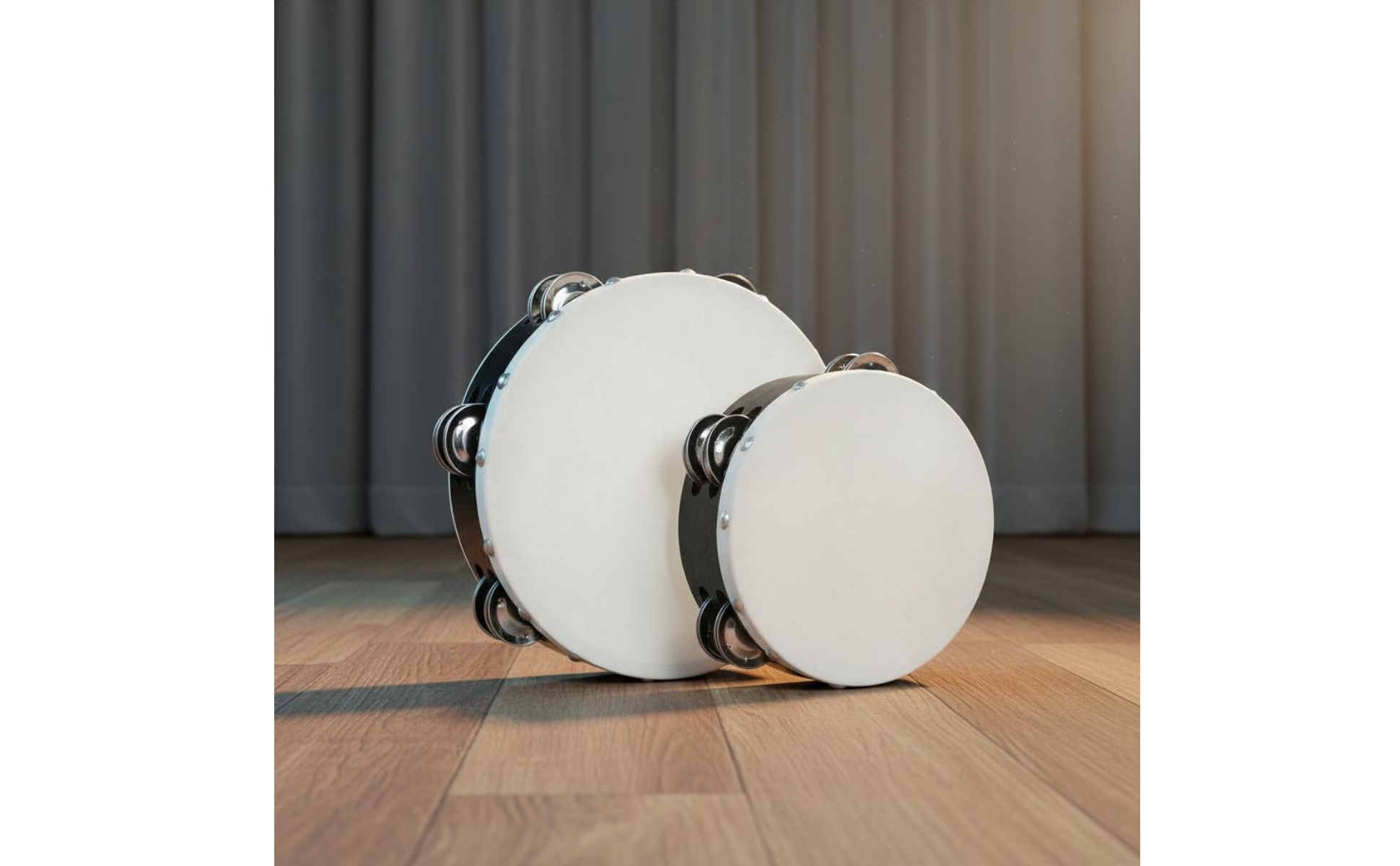 2 Pieces Hand Tambourine Easy to Play Wooden Tambourine Jingle Sound