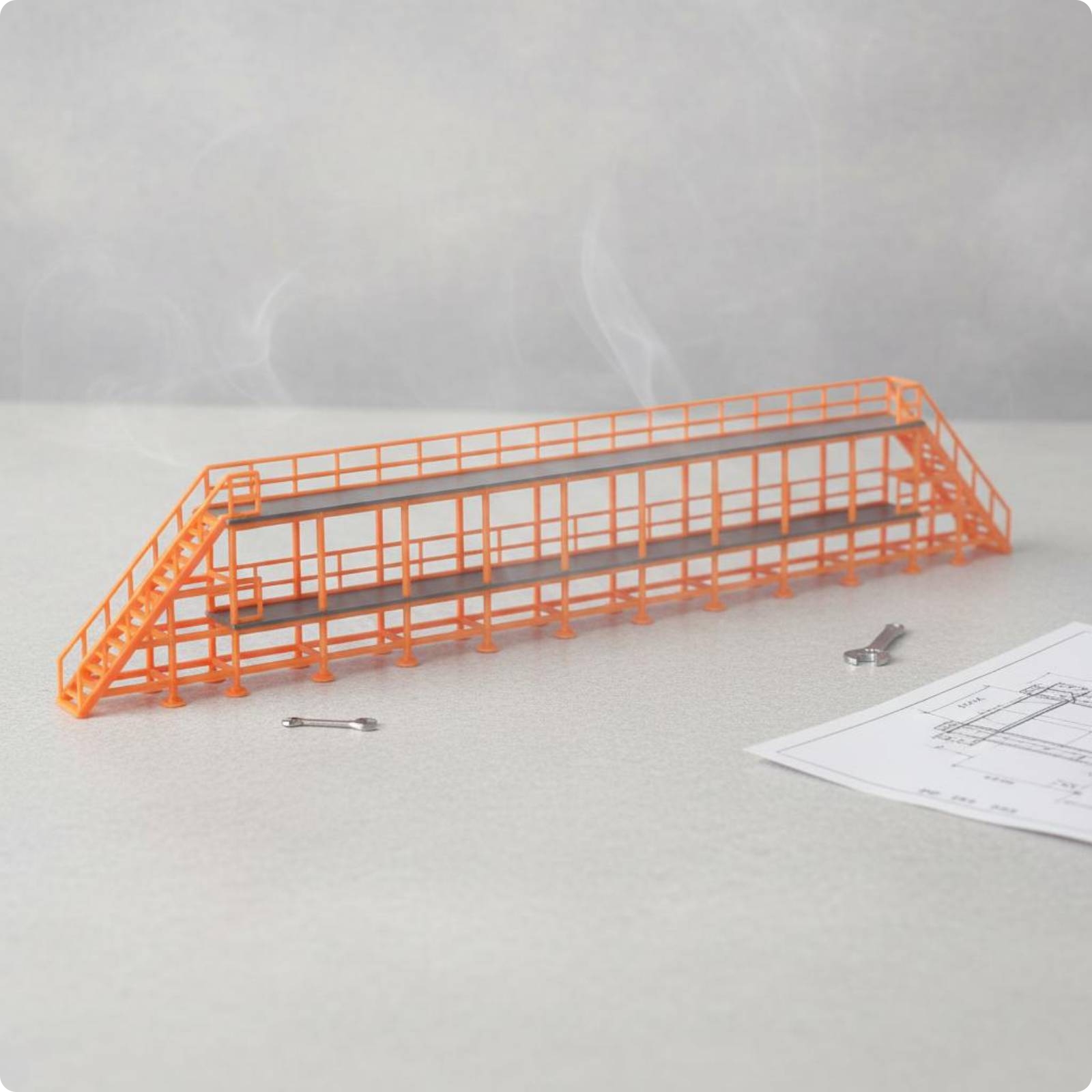 Double-Deck Rail Maintenance Walkway Scene Decoration for Model Scene