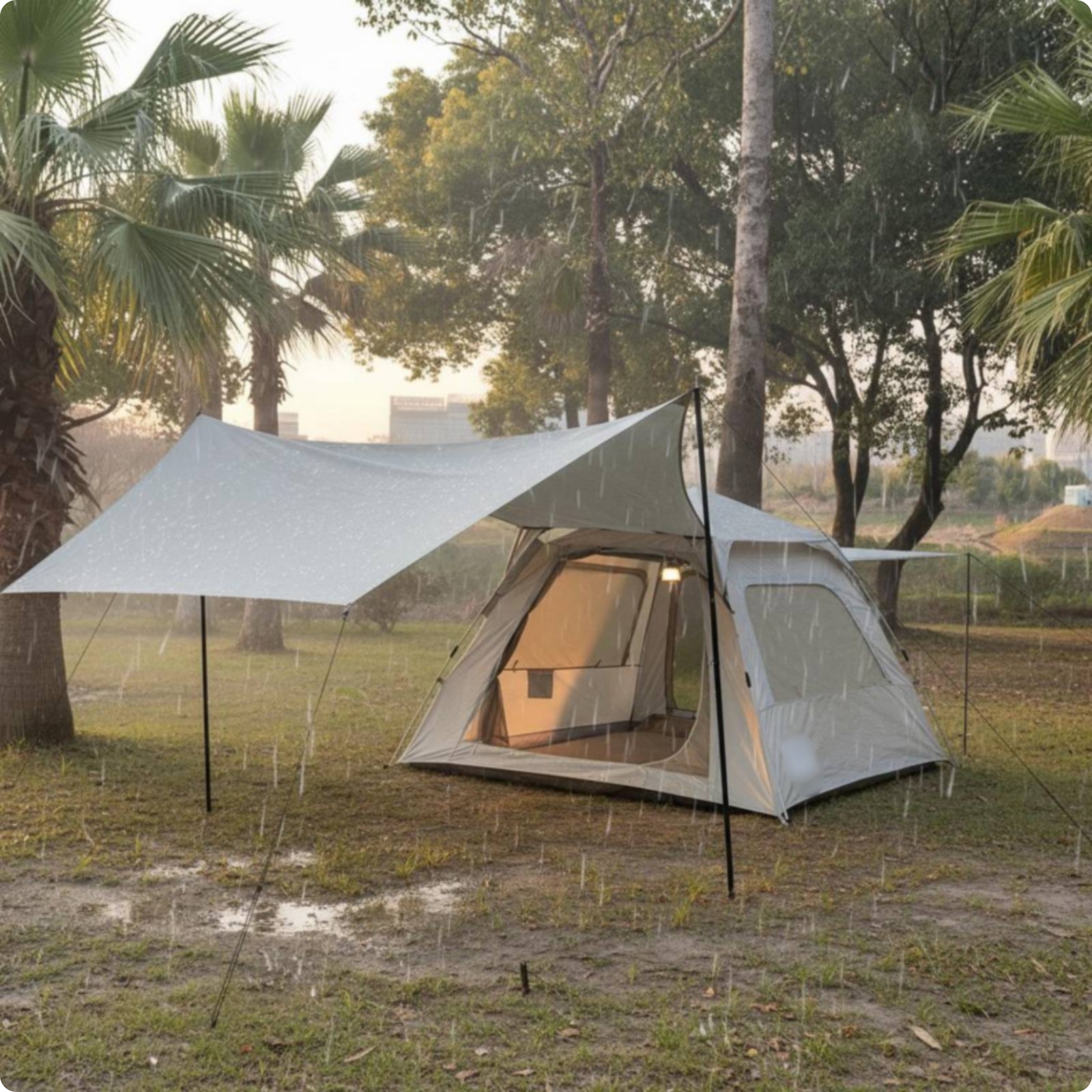 Tent Shelter Set Foldable Outdoor Shelter Mesh Ventilation