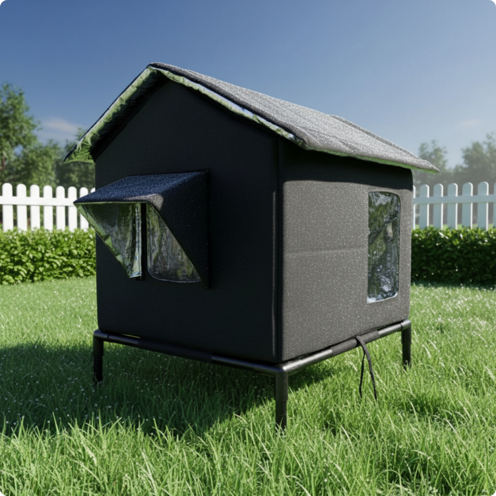 Elevated Feline House 600D Oxford Material Pet Housing Aluminum Aluminum
