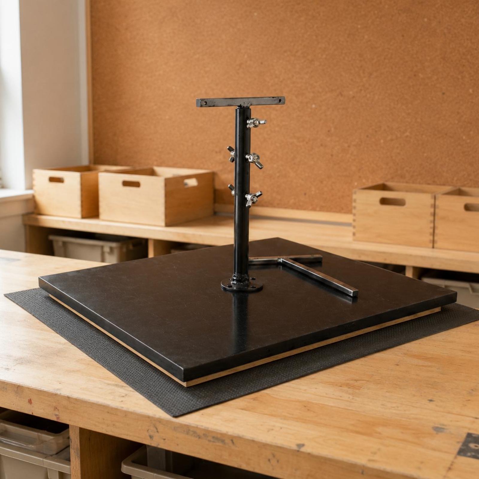 Holz-Metall-Ständer Holzbasis verstellbarer Ständer schwarze Oberfläche - Produktbild 7