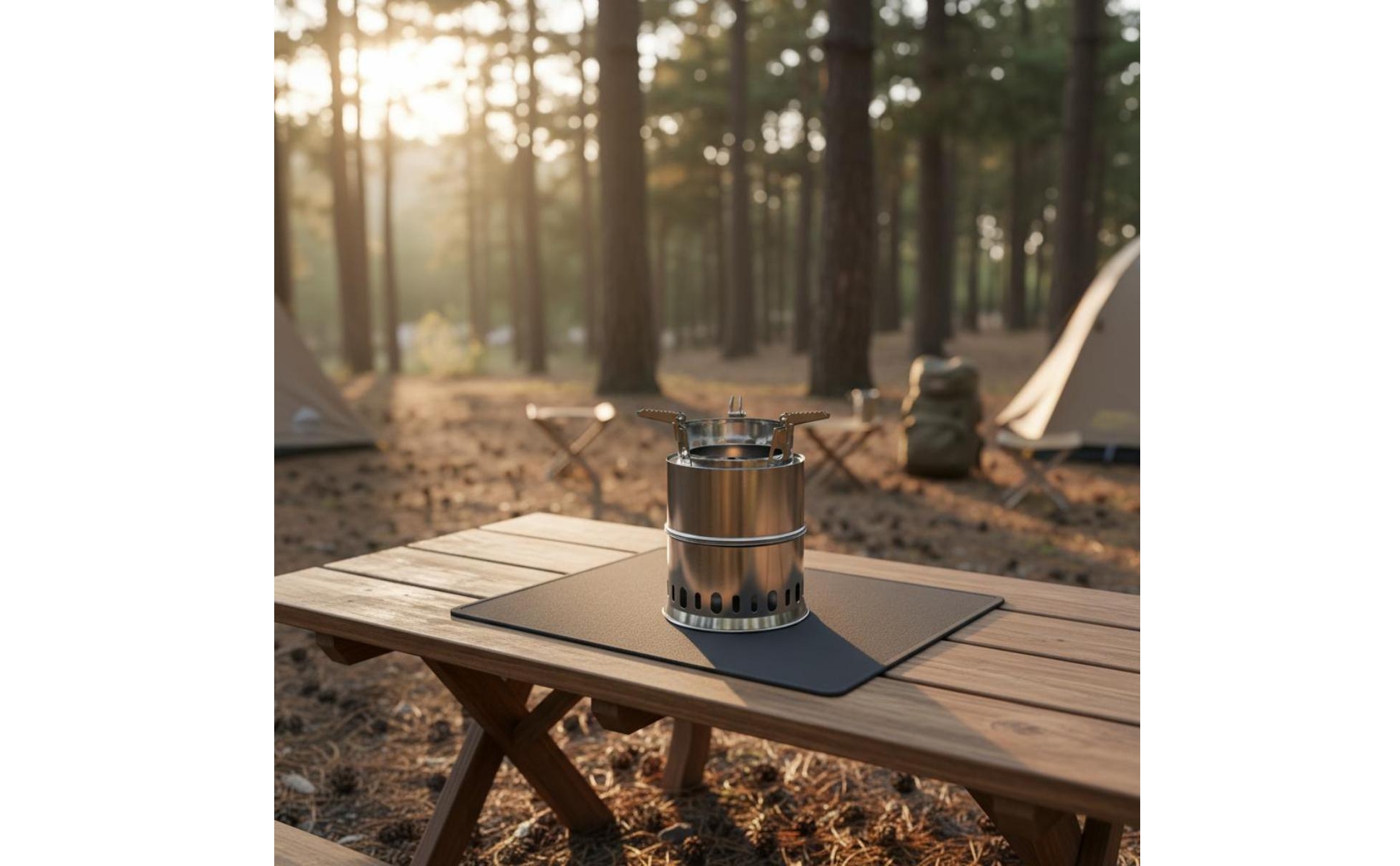 Portable Wood Heater Stainless Steel Wood Camp Heater Ventilated for Barbecue