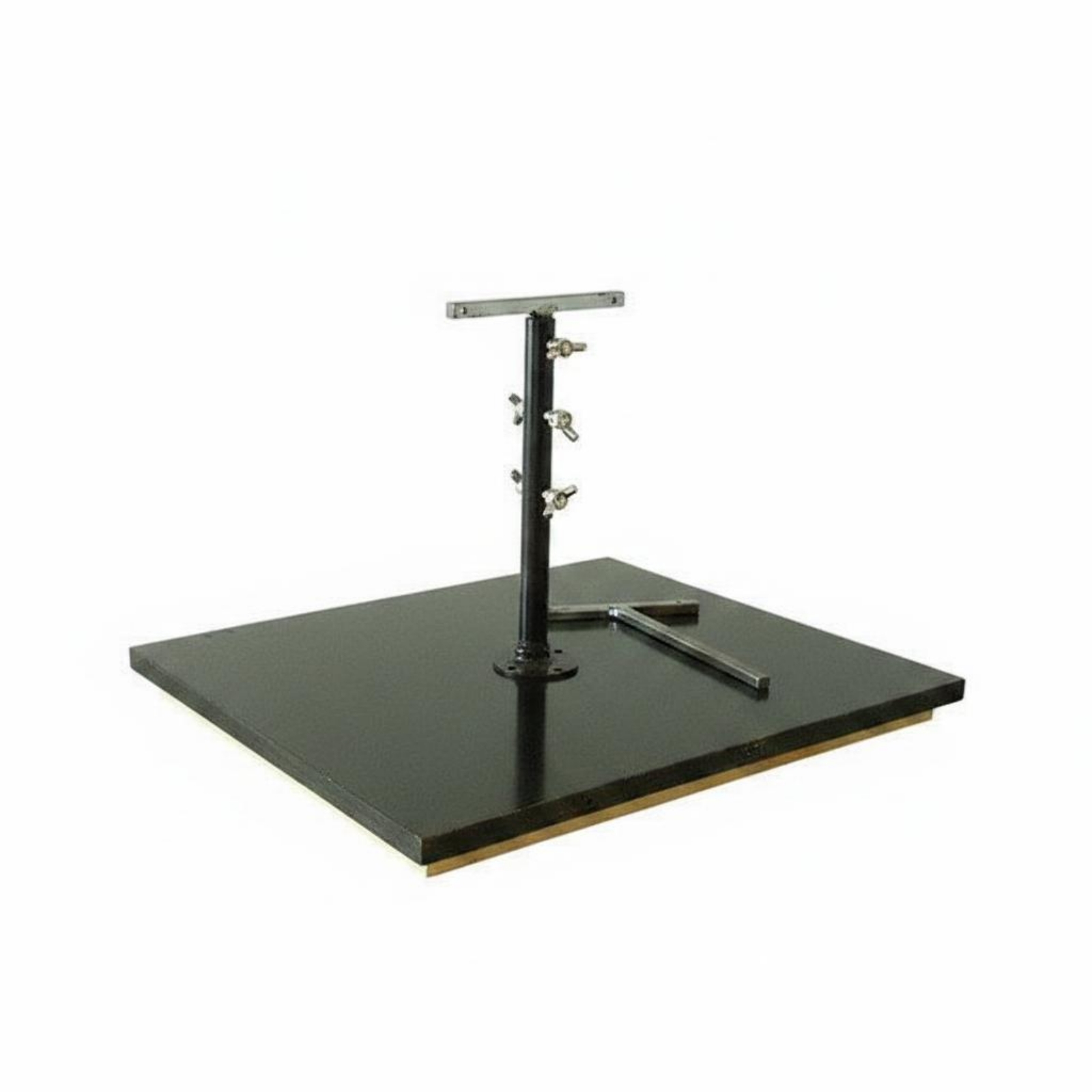Holz-Metall-Ständer Holzbasis verstellbarer Ständer schwarze Oberfläche