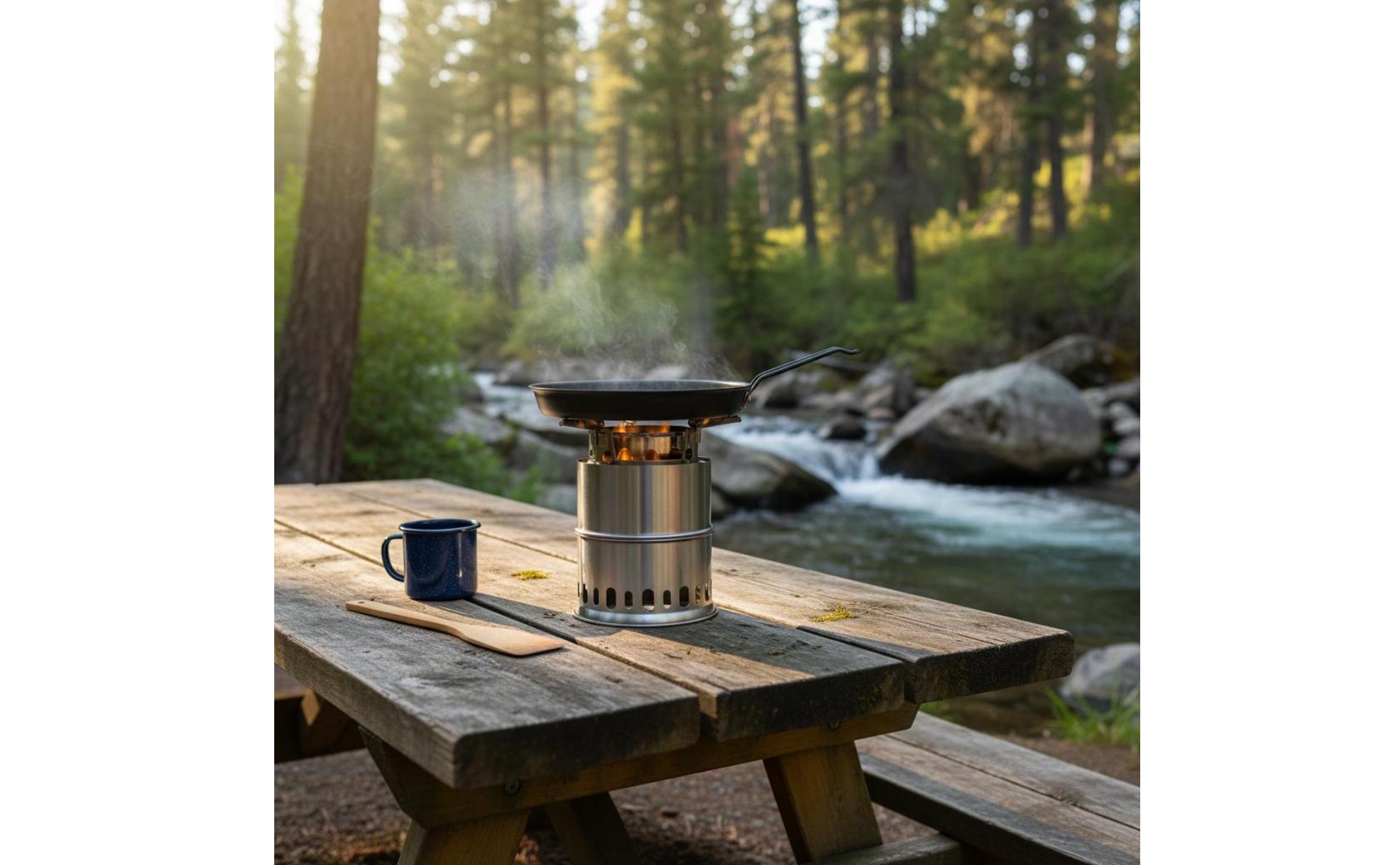 Portable Wood Heater Stainless Steel Wood Camp Heater Ventilated for Barbecue