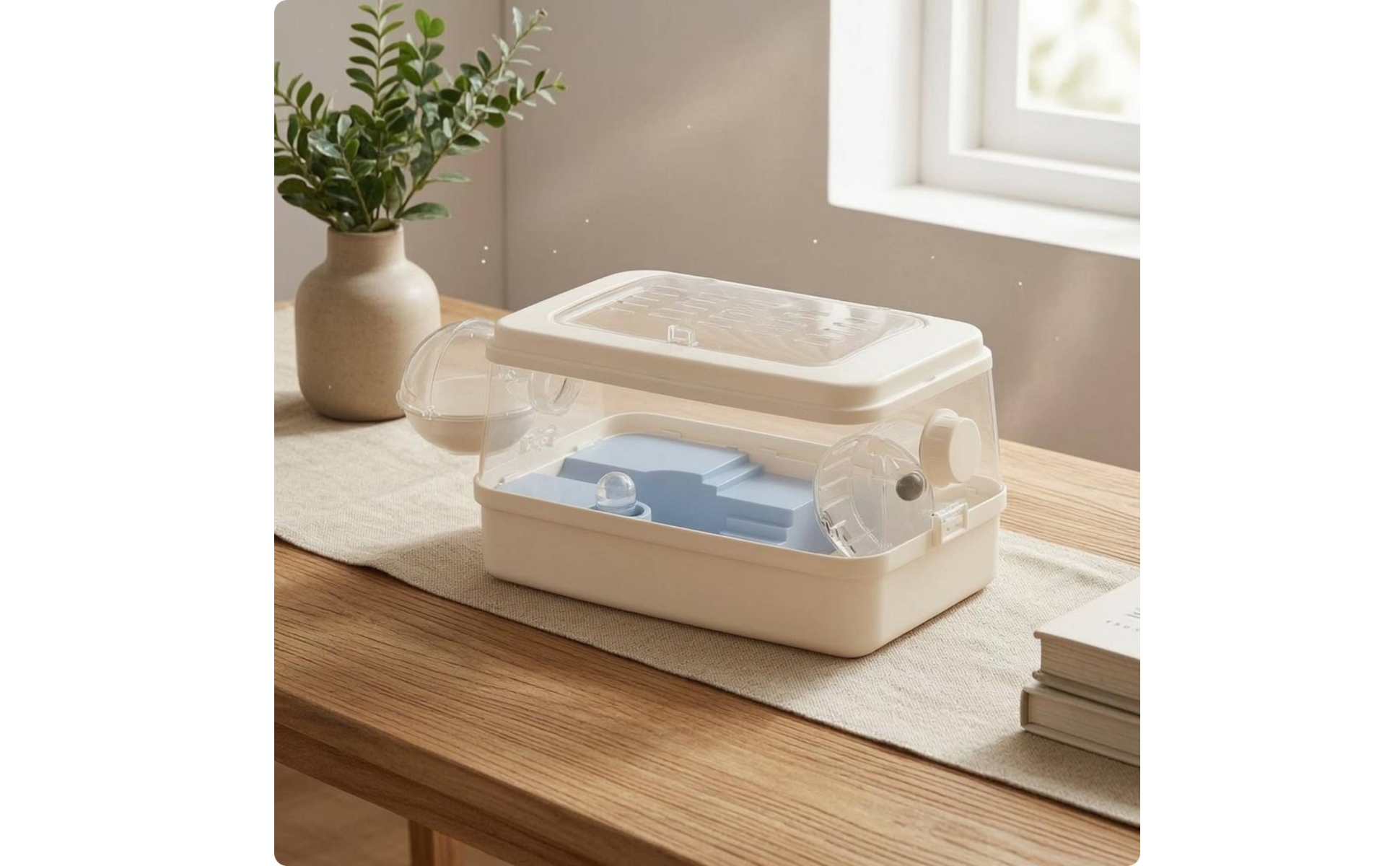 Two-Tier Hamster Enclosure Transparent 2-Tier Hamster Enclosure Top-Opening