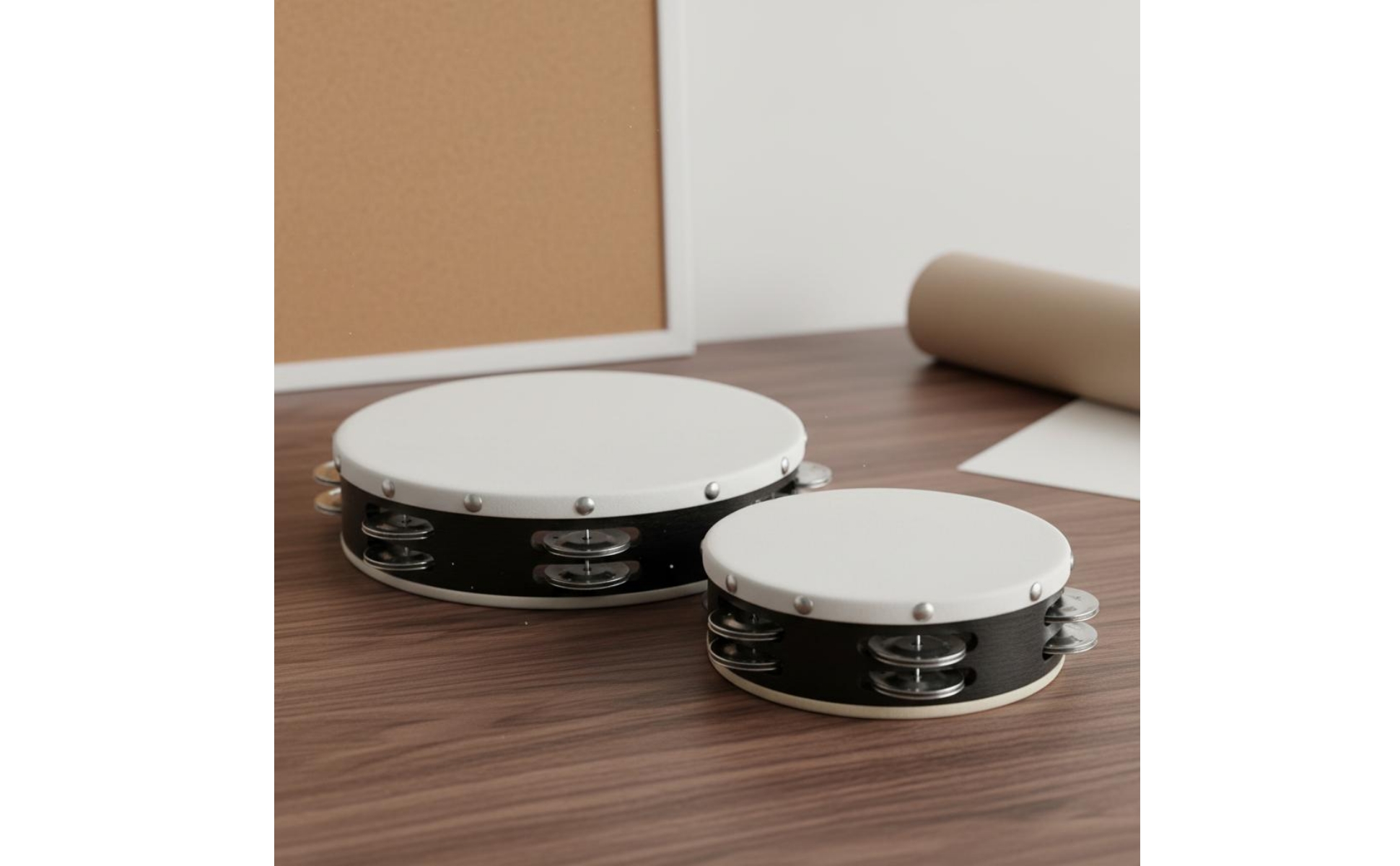 2 Pieces Hand Tambourine Easy to Play Wooden Tambourine Jingle Sound