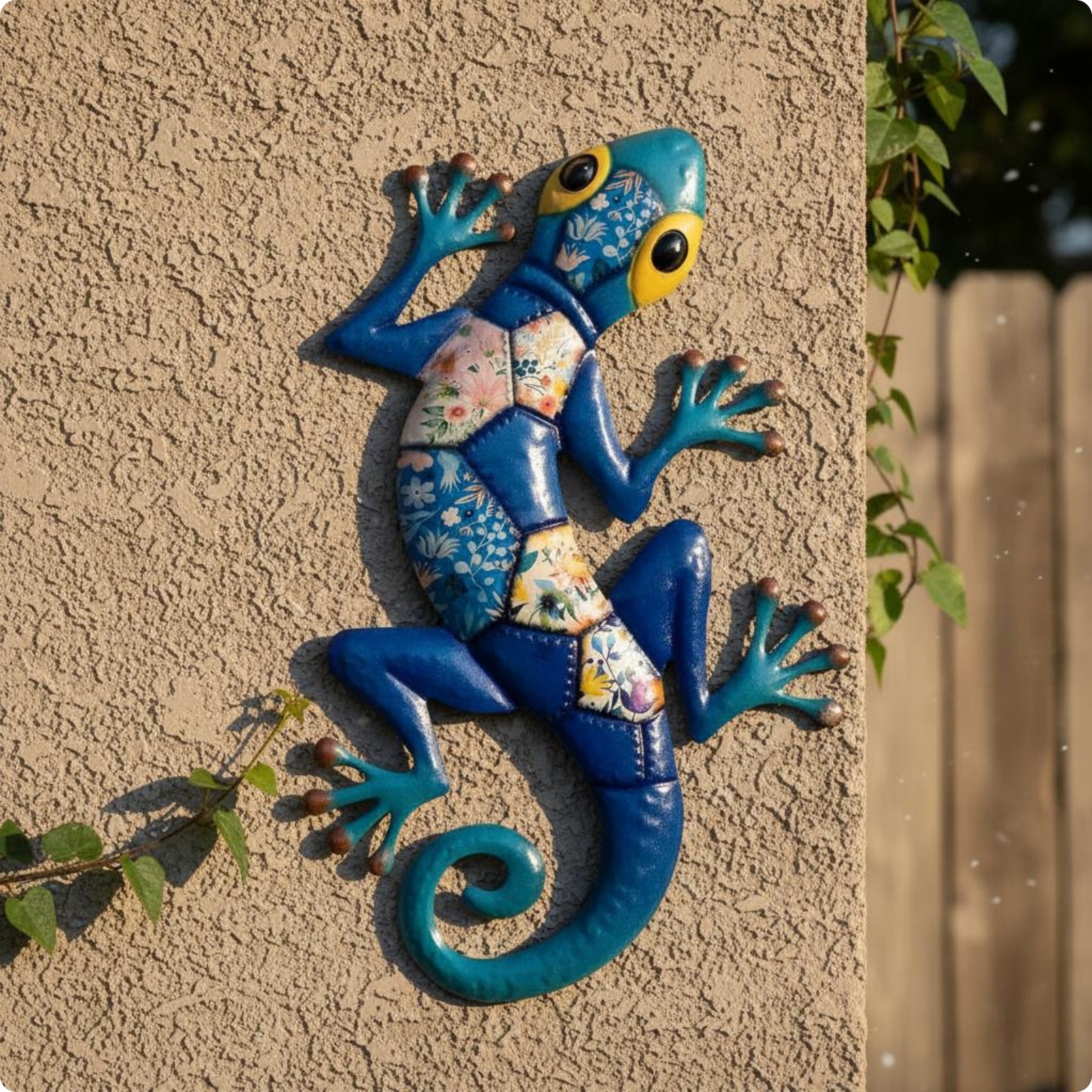 2 Stück Metall Gecko Wandbild Mehrfarbig Gecko Wanddeko Handbemalt für Innen