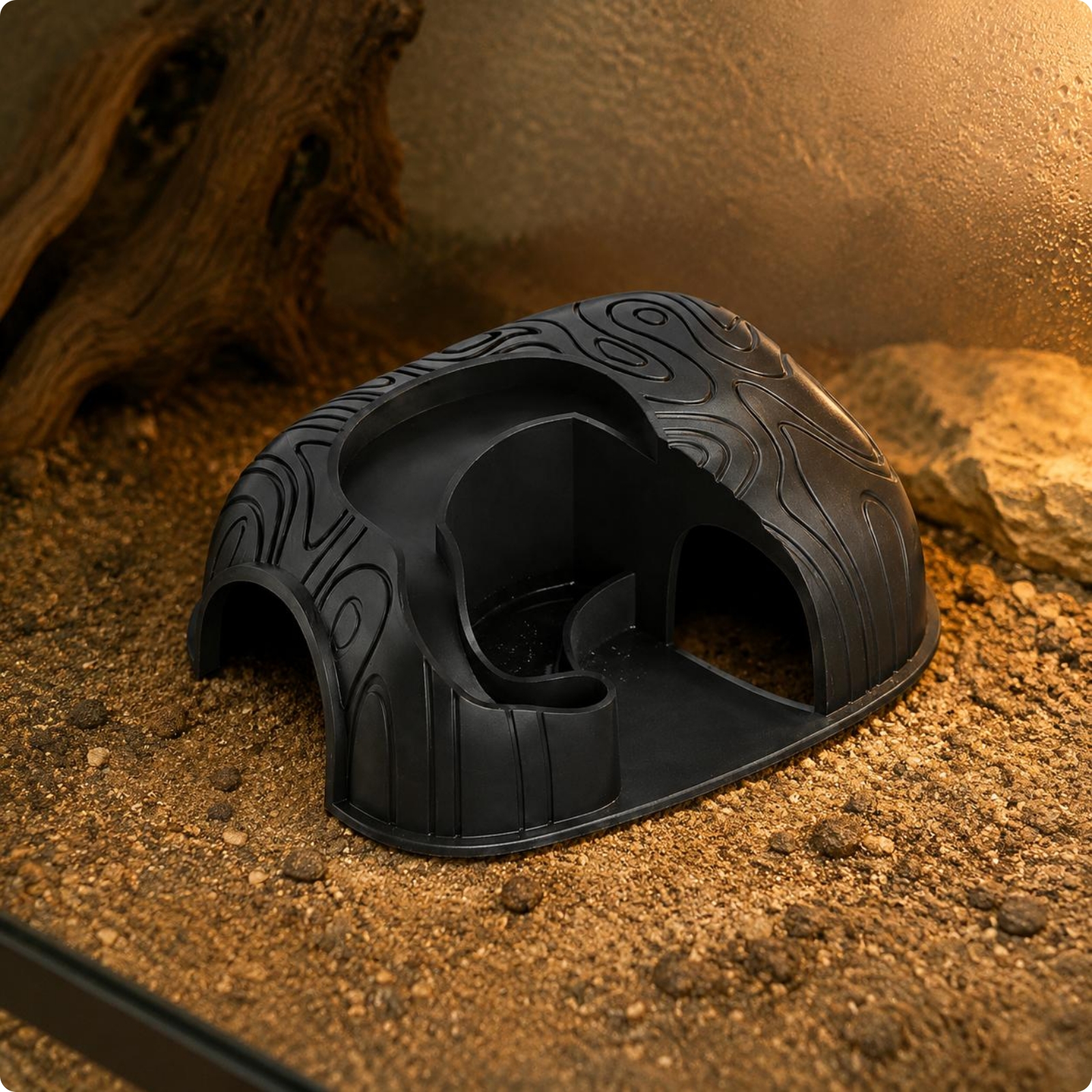 Cold-Blooded Pet Food and Water Hideout ABS Material Two-Door-Door Cold-Blooded