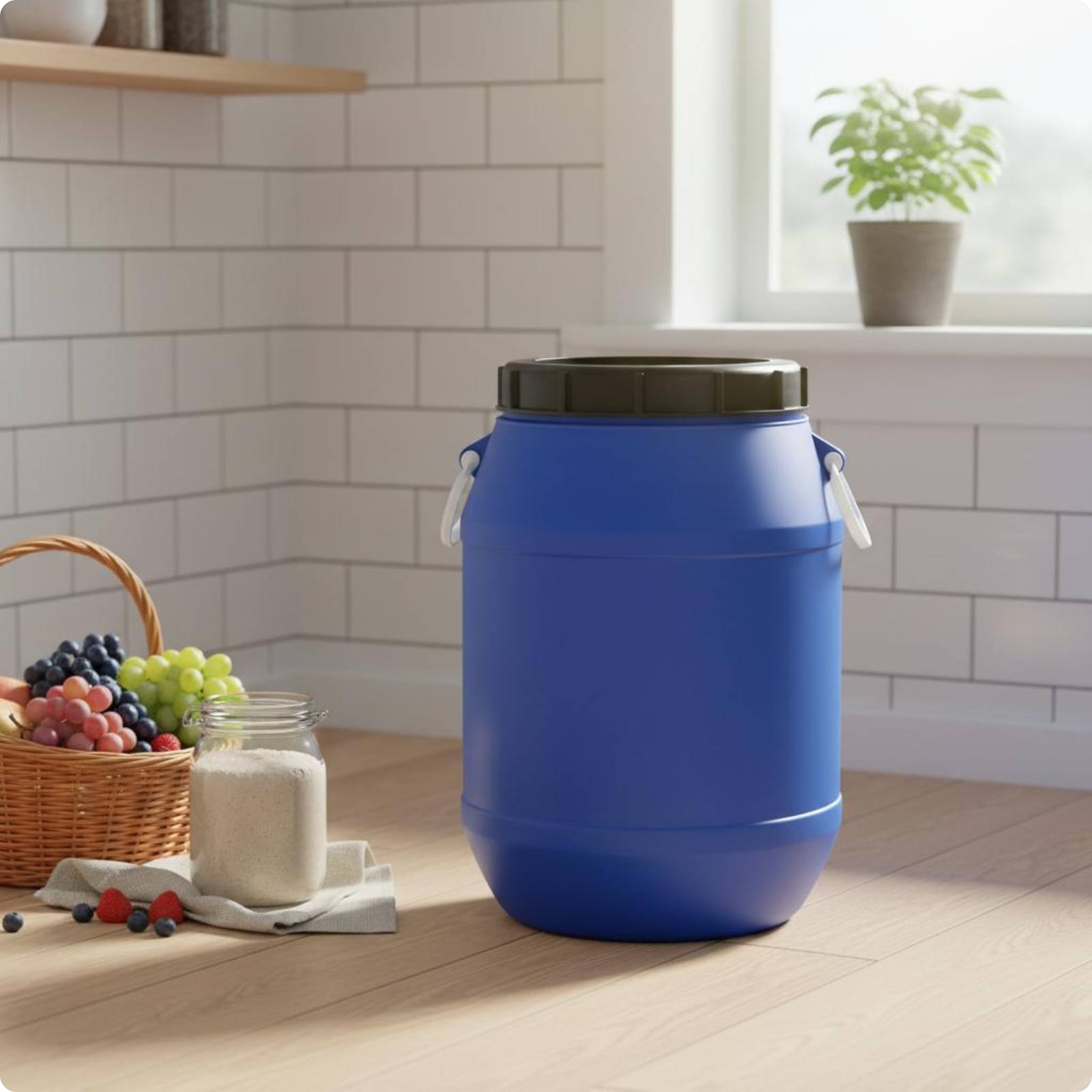 Fermentation Container Waterproof Food-Safe Sealed Drum Easy to Clean