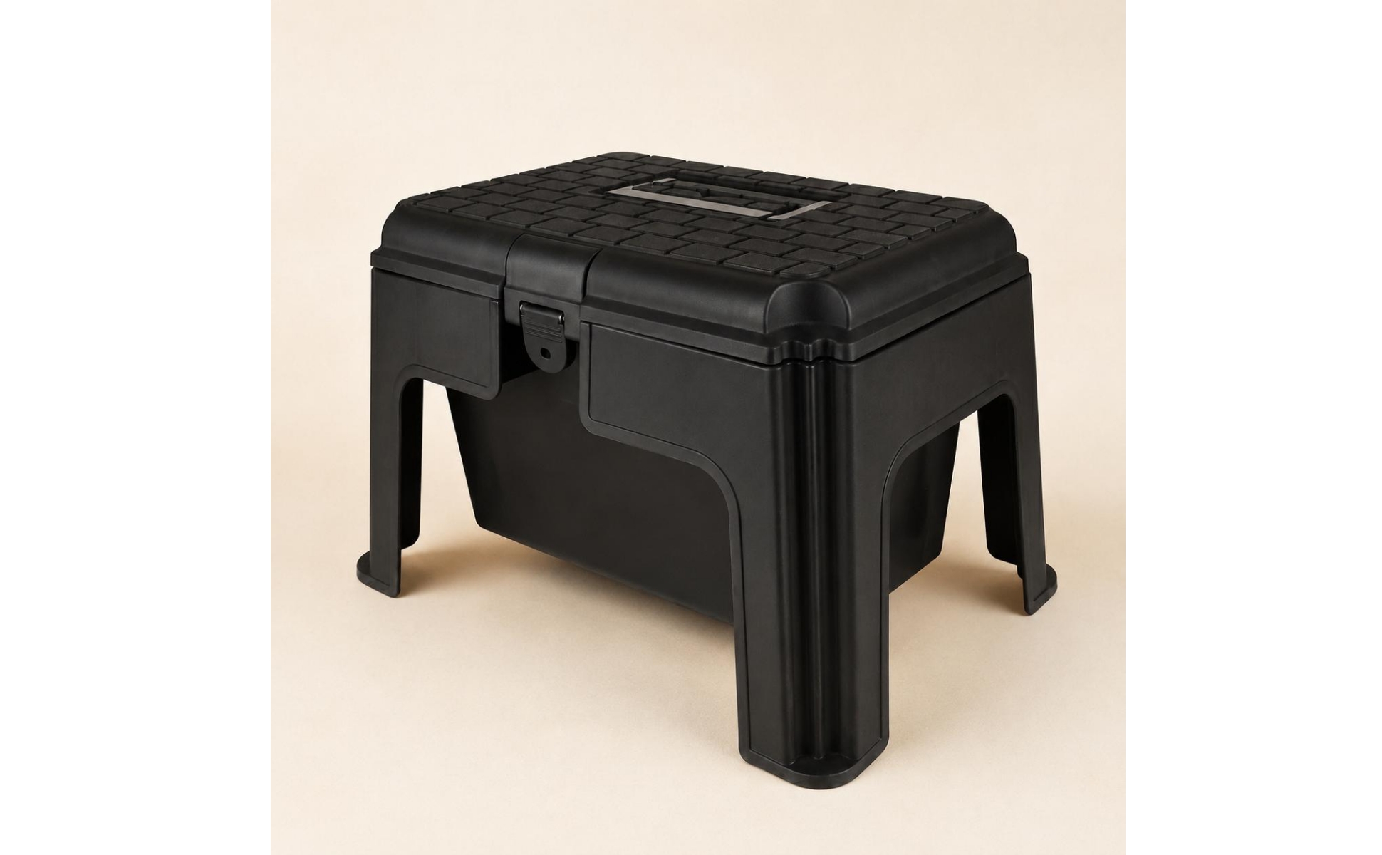 Plastic Tool Box Hinged Lid Divided Tool Box Front Latch for Stable