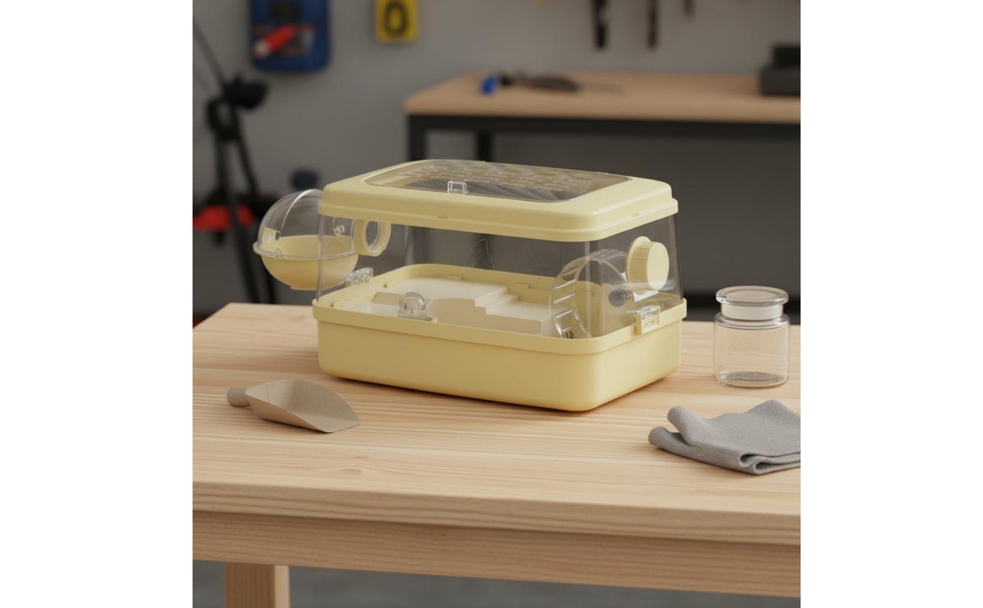 Two-Tier Hamster Enclosure Transparent 2-Tier Hamster Enclosure Top-Opening