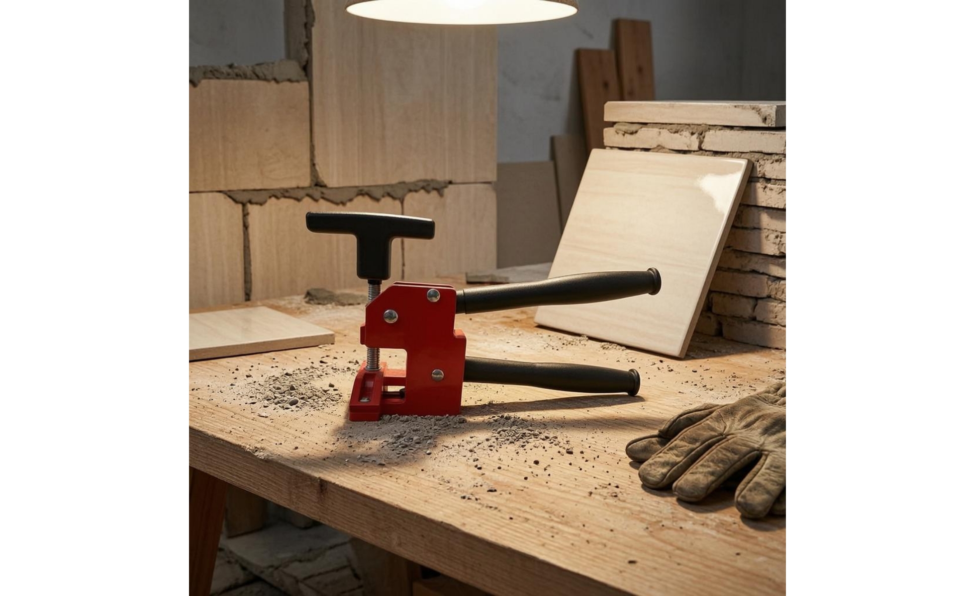 Tile Breaking Clamp Screw-Tightened Upper Press Clamp T-Handle
