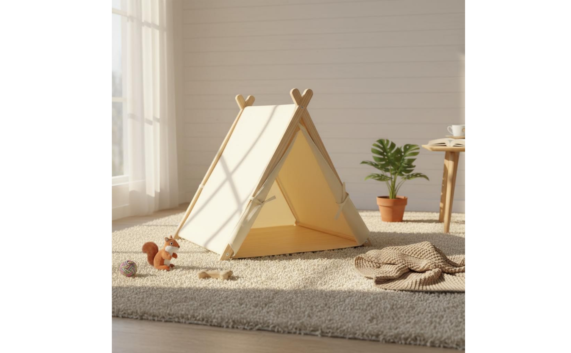Feline Tent Bed Four-Season Use Pet Tent Washable for Living Room, Cats