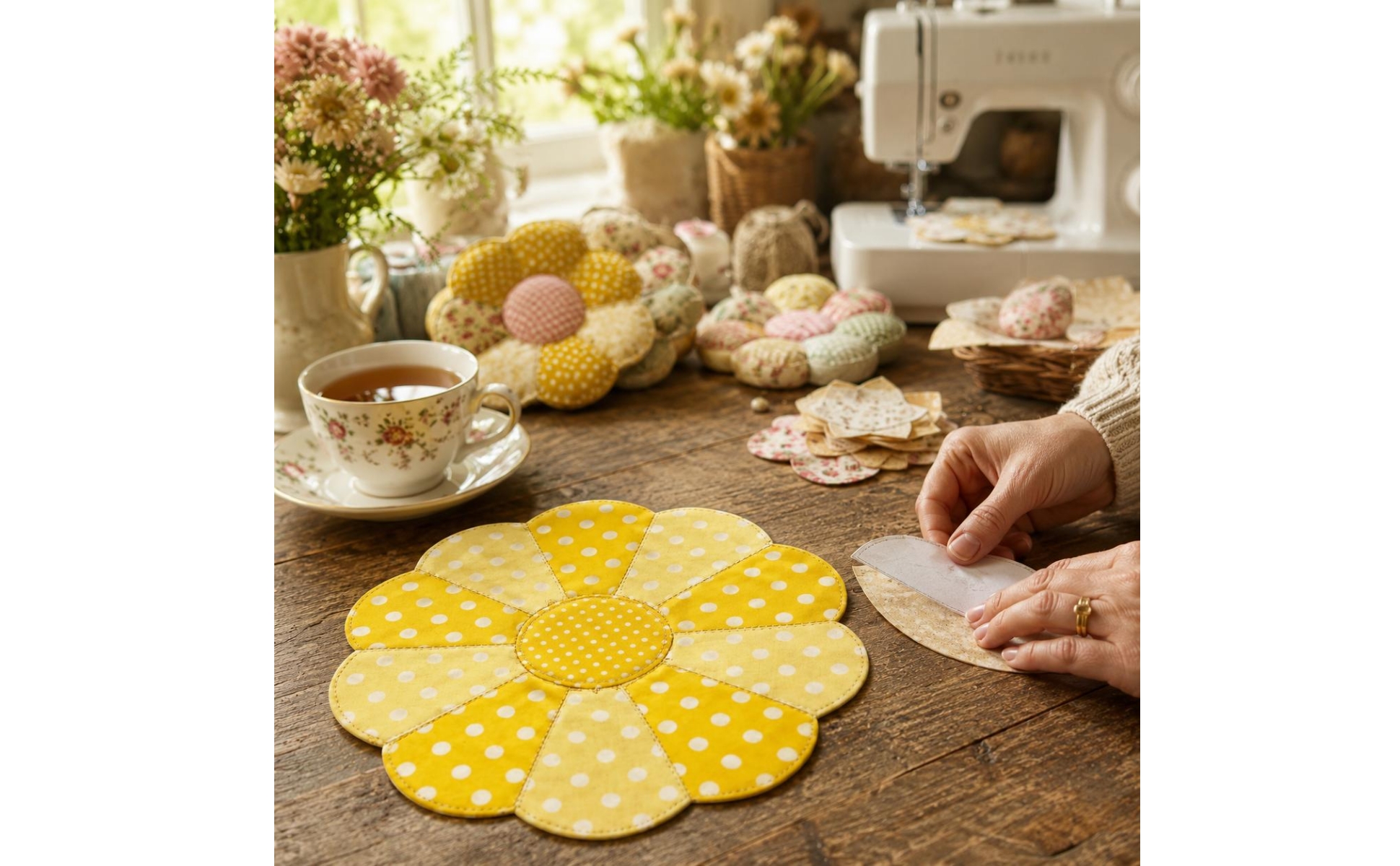 88 Pieces Patchwork-Schablonenset Blütenform Blütenblattschablone Pappe