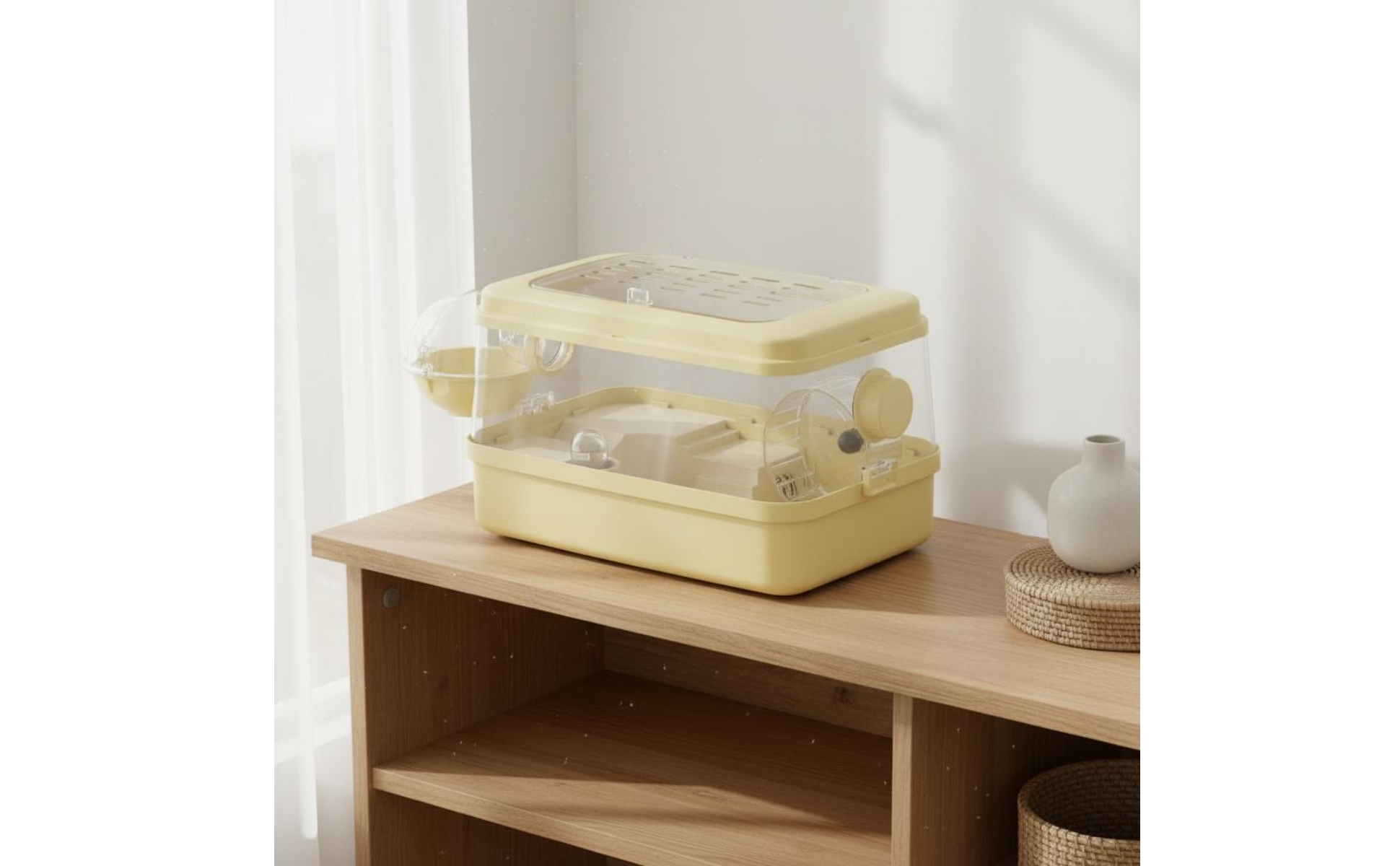 Two-Tier Hamster Enclosure Transparent 2-Tier Hamster Enclosure Top-Opening