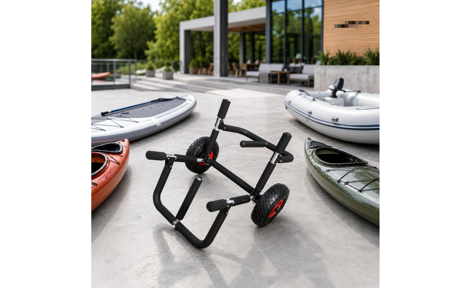 Foldable Aluminum Hauling Rack Padded Watercraft Carrier Rack Cylindrical Frame