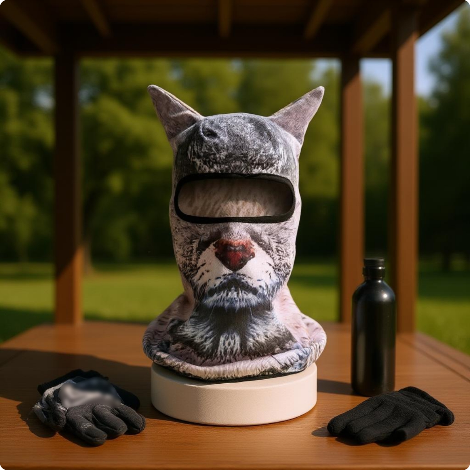 3D Creature Mask Hood Bird-Eye Material 3D Creature Ear Balaclava Polyester