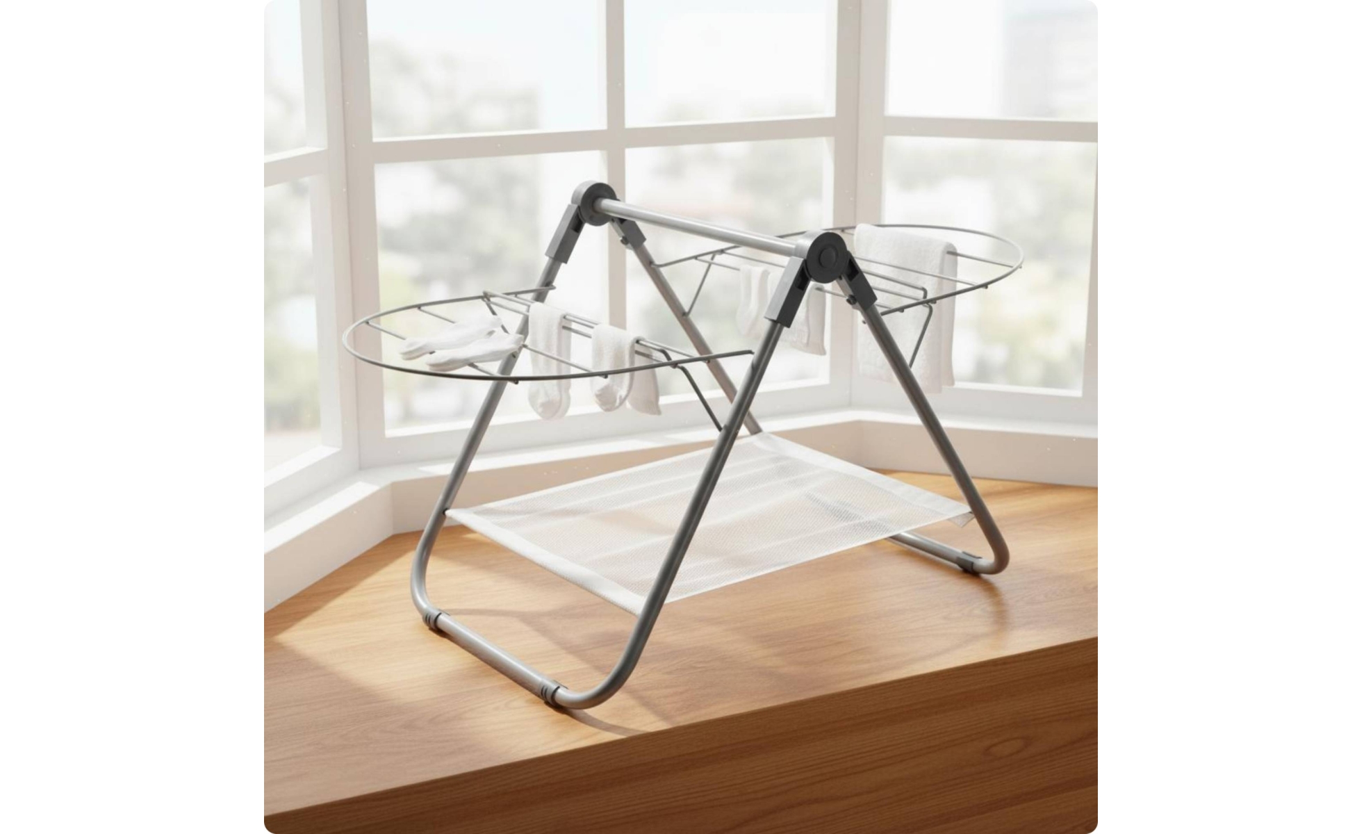 Étendoir Pliant sur Pied Usage Balcon Séchoir à Vêtements Pliable Portable