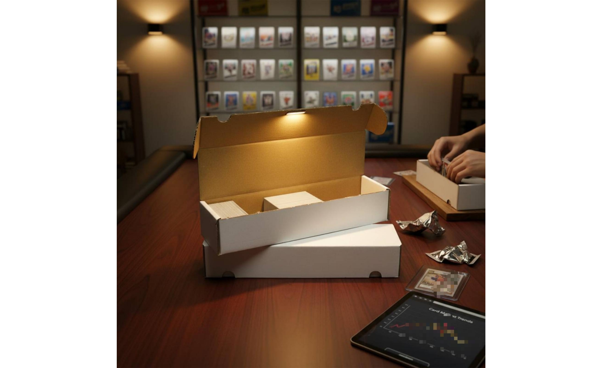 Trading Card Storage Box Large Capacity Corrugated Cardboard Card Box for Gamers