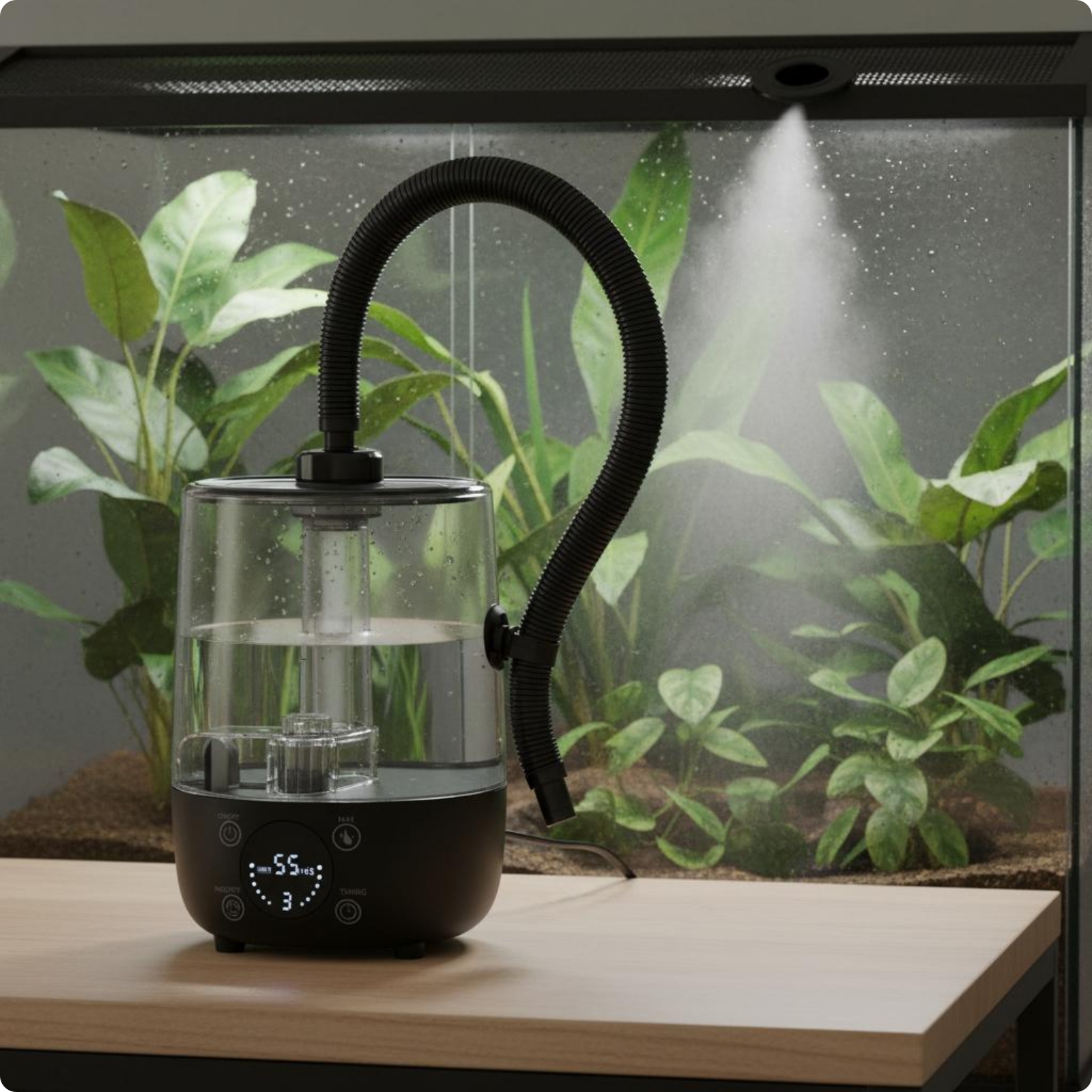 Amphibious Humidifier Auto Timing Pet Supply Digital Control Panel