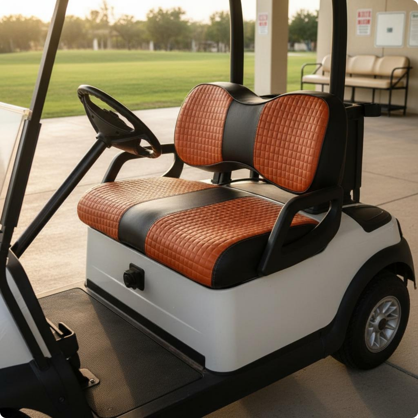 Manufacturer Cart Style Utility Vehicle Seat Cover Easy to Stain-Resistant Utility Vehicle Seat and Backrest Cover No No Fasteners Needed Golf Carts