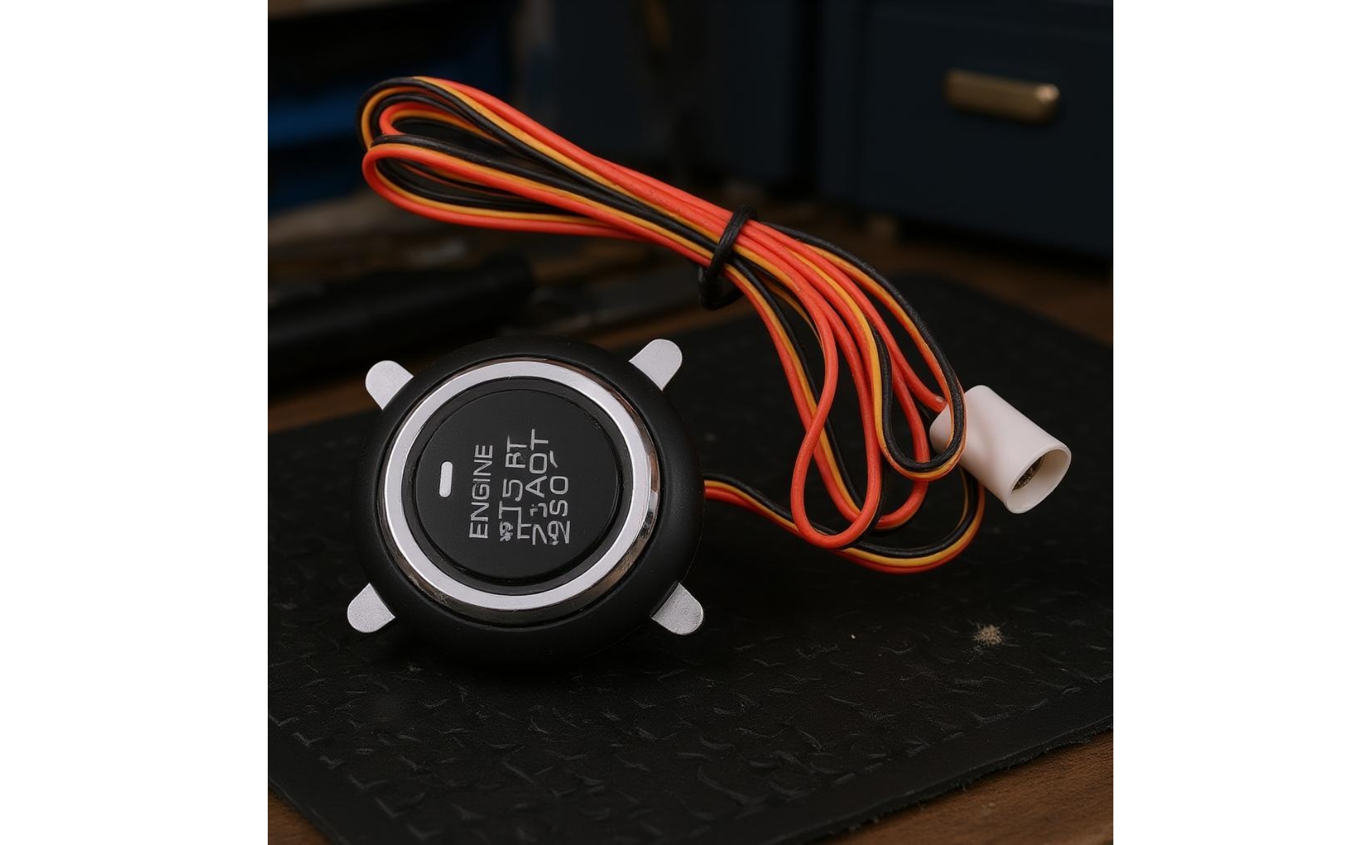 Ignition Activation Stop Button 12V Flush Mount Engine on-off Button Black Face