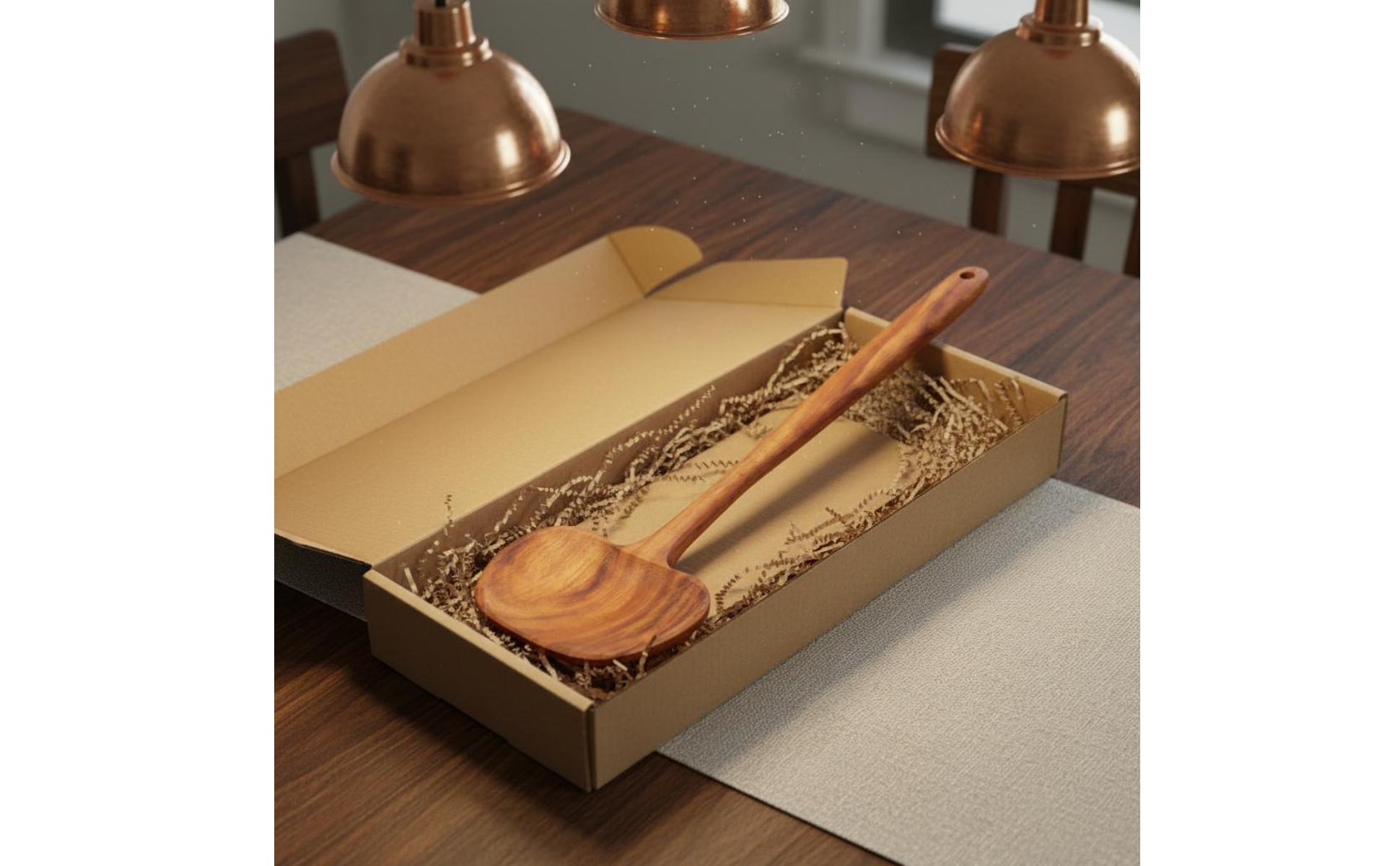 Breiter Holzpfannenwender hitzebeständig hitzebeständiger Holzspatel für Braten
