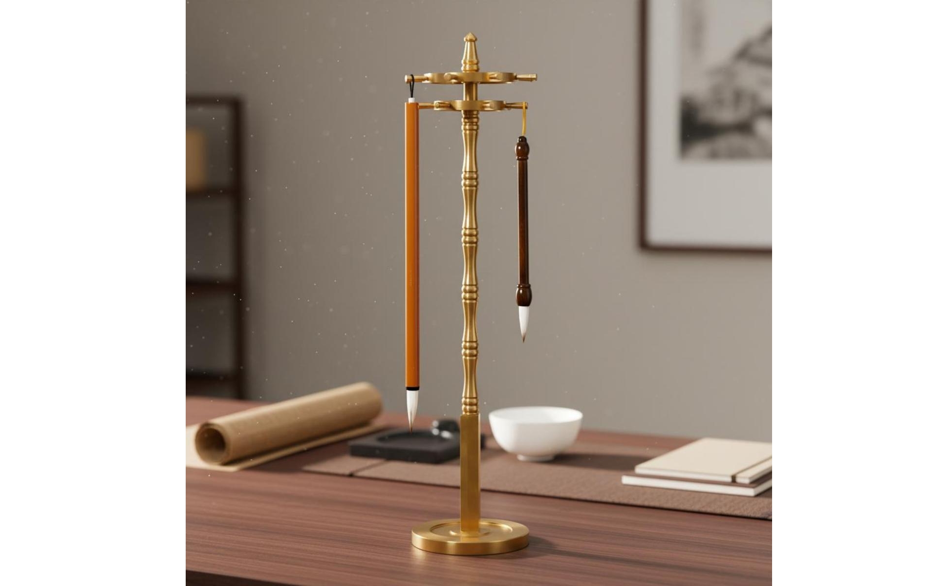 14 Hook Brush Rack Detachable Rotating Brush Holder 360 Degree Rotation