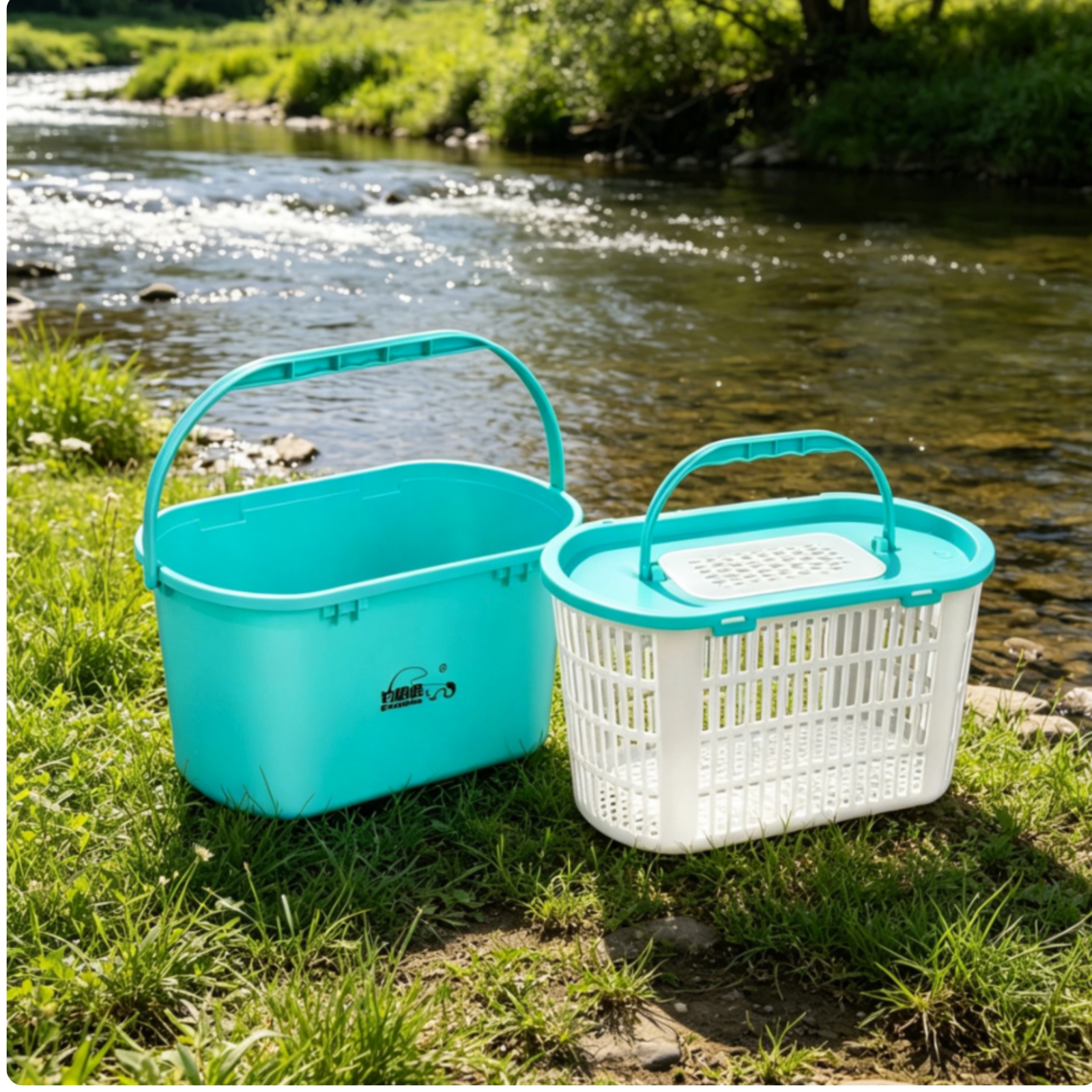 Double-Layer Fish Container Detachable Inner Basket Fish Holding Container With