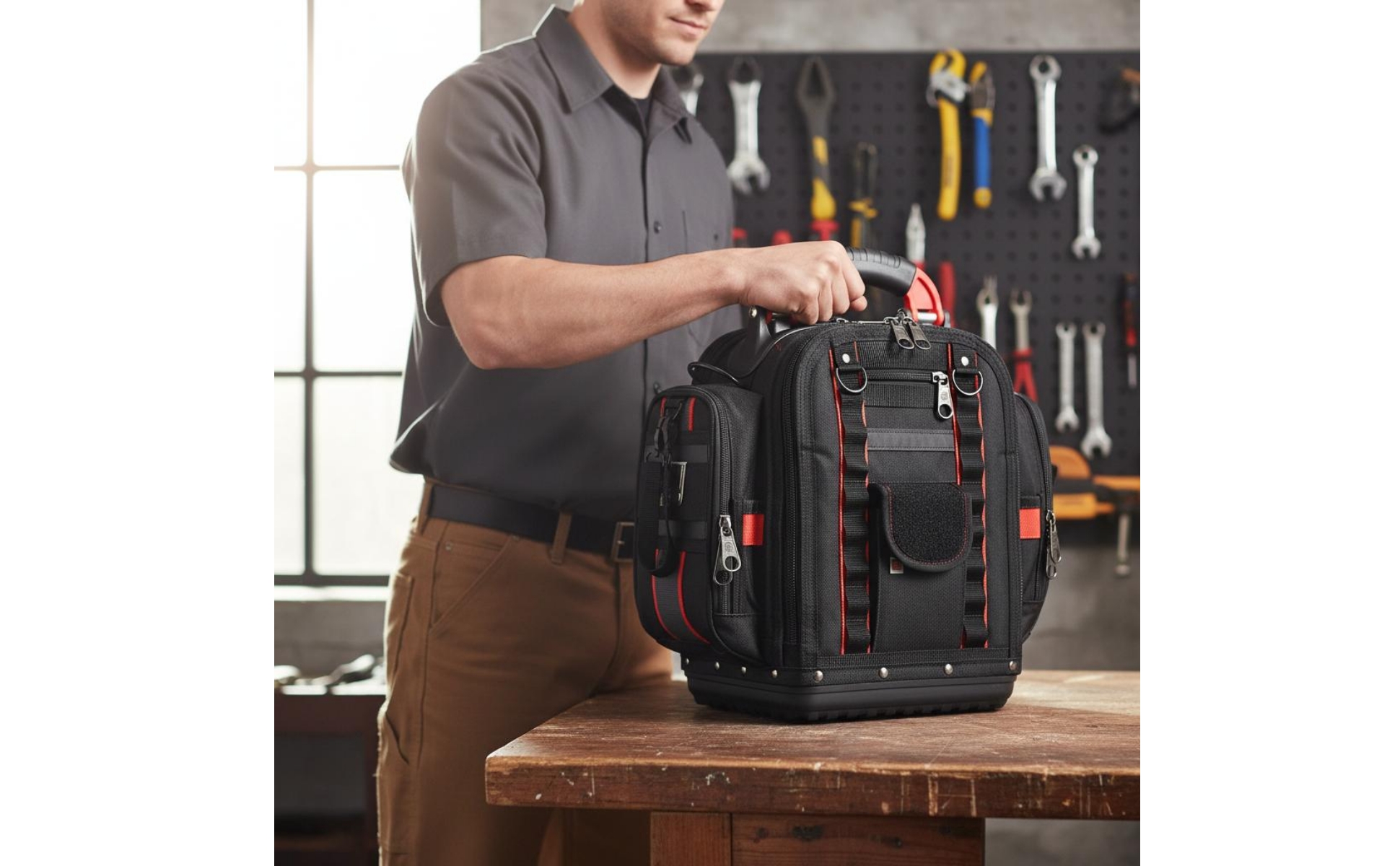 Sturdy Duty Tool Backpack Wear-Resistant Portable Tool Bag Thickened