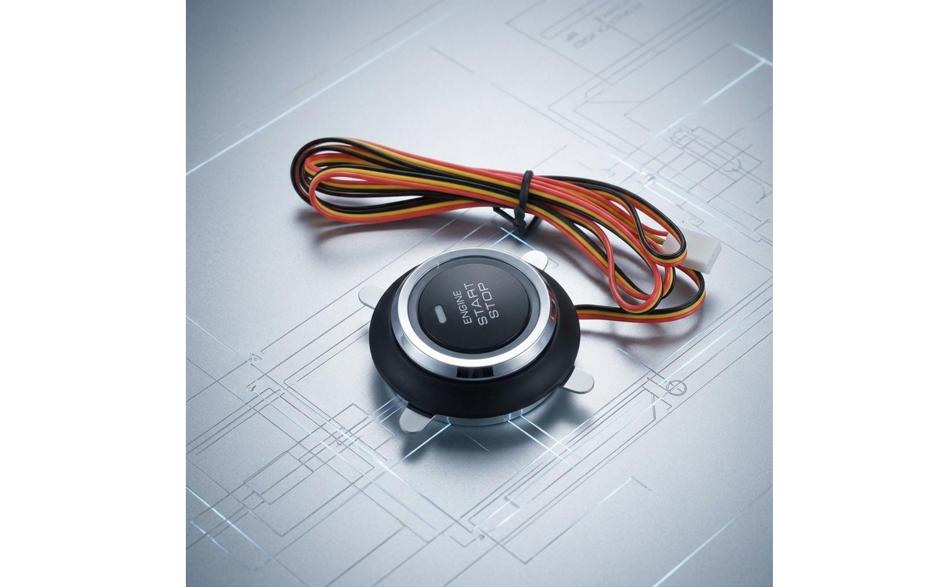 Ignition Activation Stop Button 12V Flush Mount Engine on-off Button Black Face