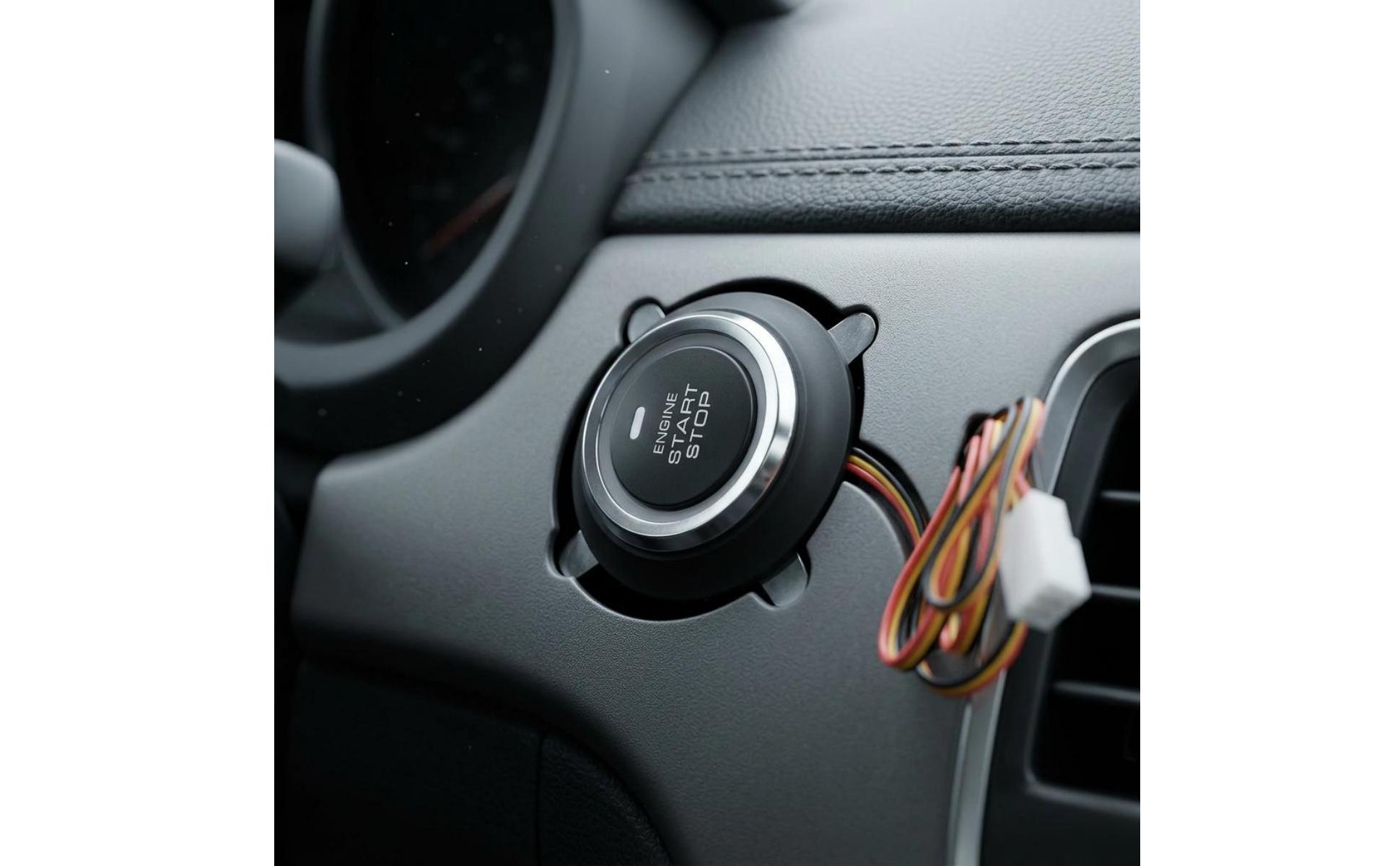 Ignition Activation Stop Button 12V Flush Mount Engine on-off Button Black Face