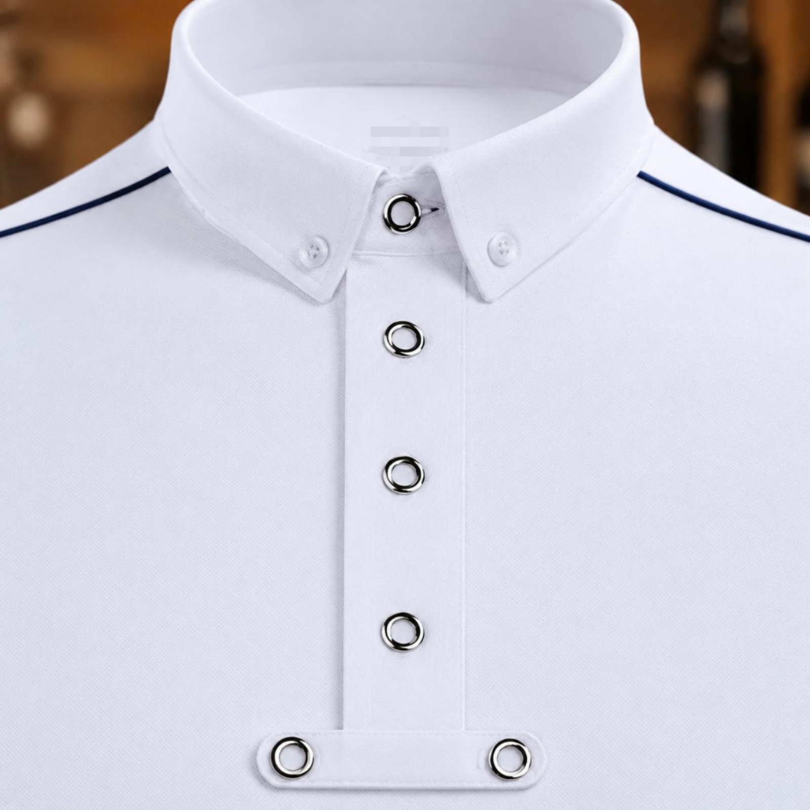 Reitsport Poloshirt Schulterpaspel Langarm Reitshirt sportlich - Produktbild 5